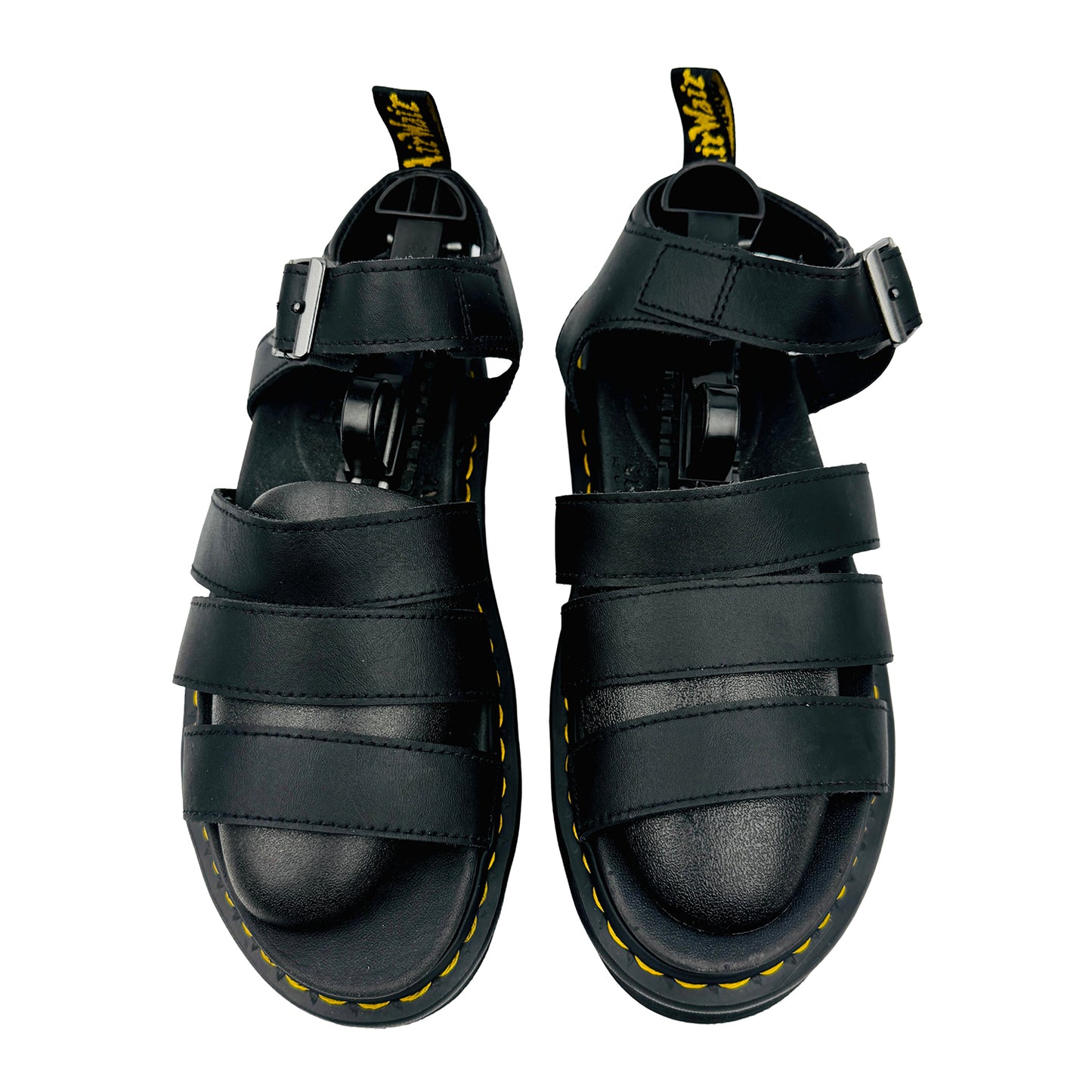 Dr. Martens Blaire Black Hydro Leather Gladiator Sandals (Size 39)