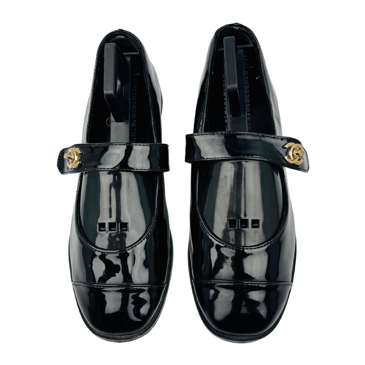 Chanel Mary Jane Black Ballet Flats (Size 35)
