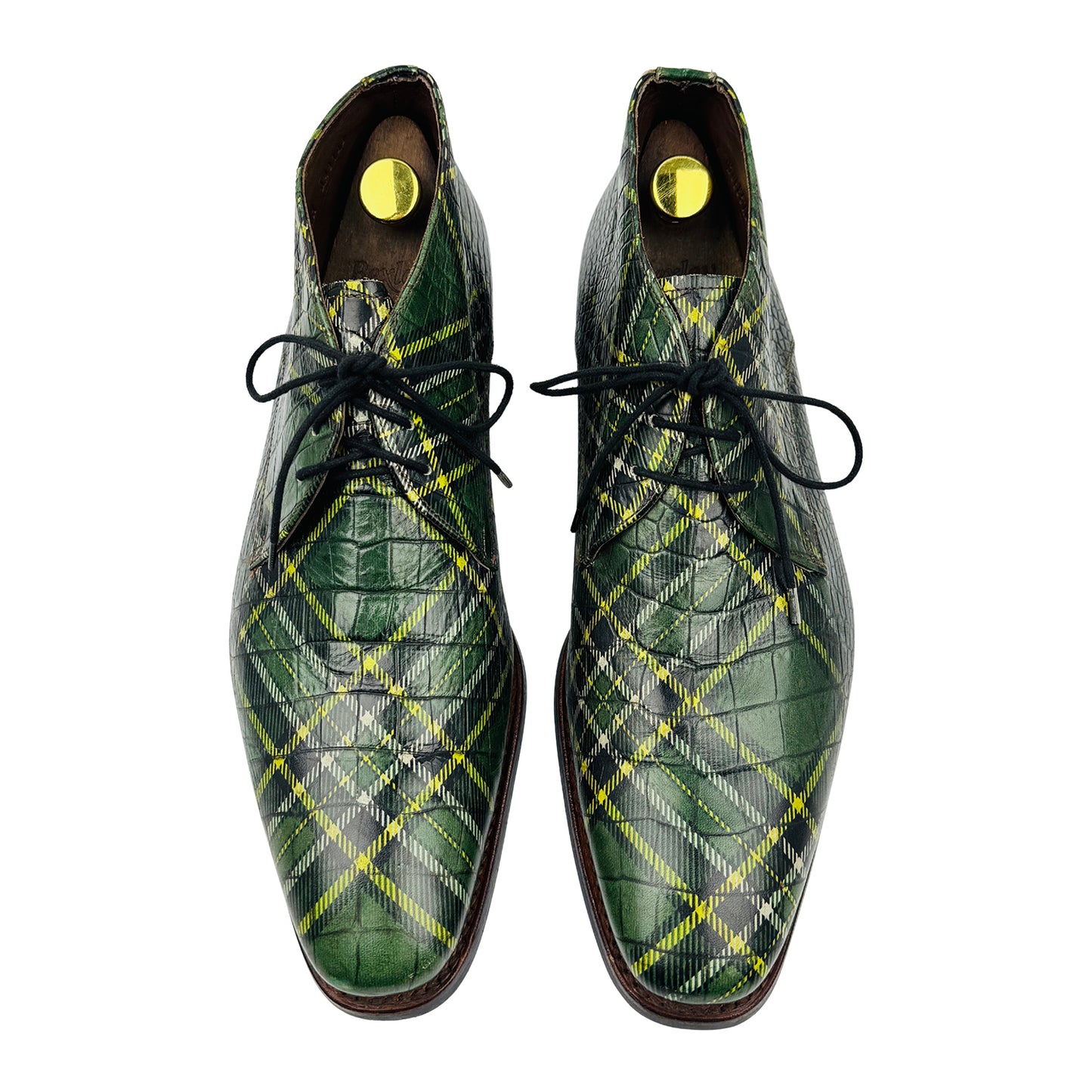 Floris van Bommel Men's Crocodile Textured Derby Shoes (Size 42.5)
