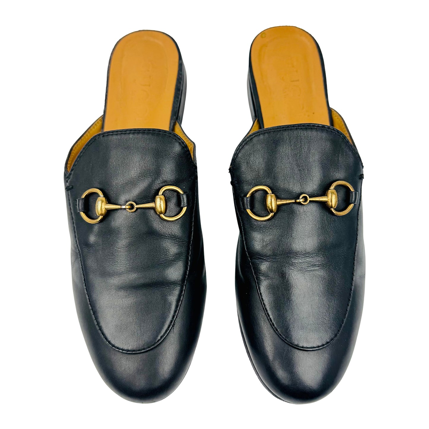Gucci Princetown Black Leather Mules (Size 37/37.5)