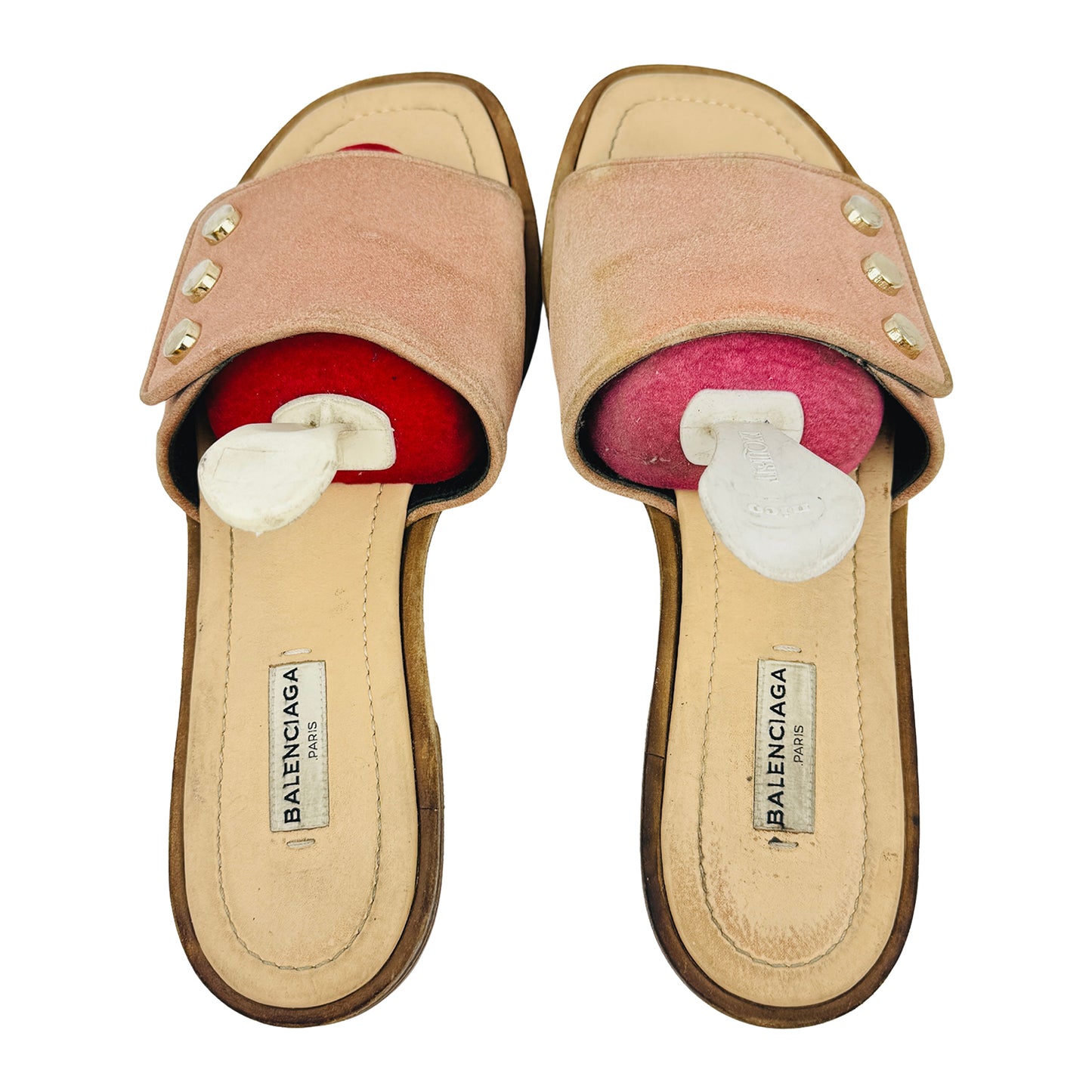 Balenciaga Women's 'Pink Beige' Suede Sandal Slides (Size 39)