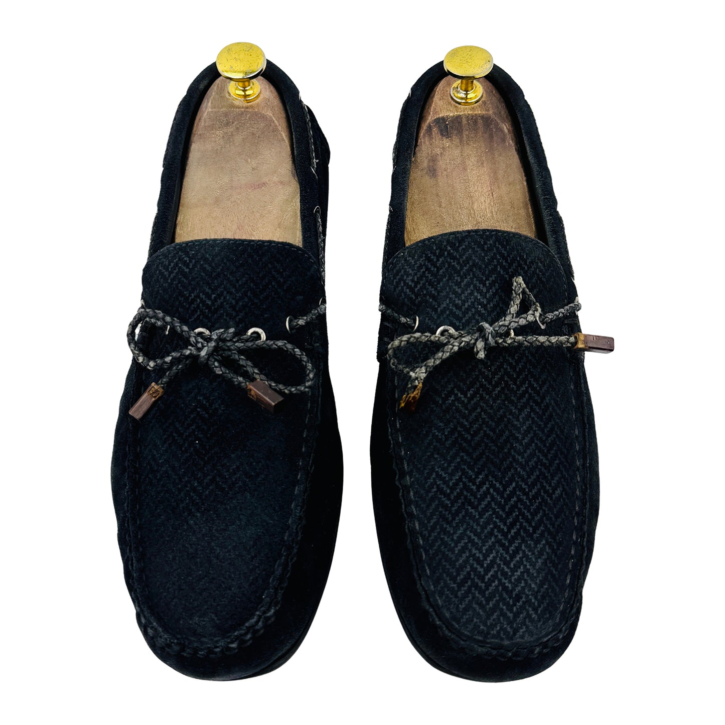 Ermenegildo Zegna Navy Blue Suede Loafers (Size 42)