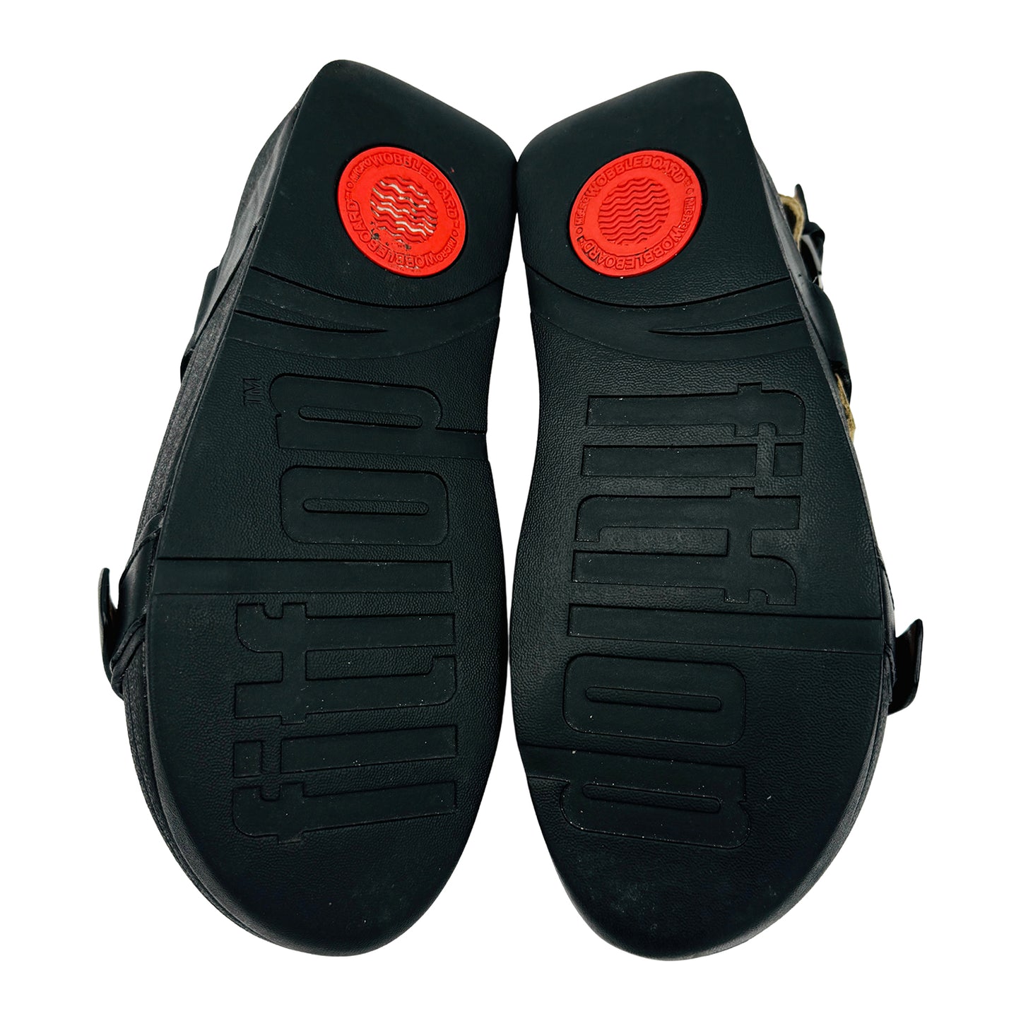 FitFlop Black Leather Back Strap Sandals (Size 38)