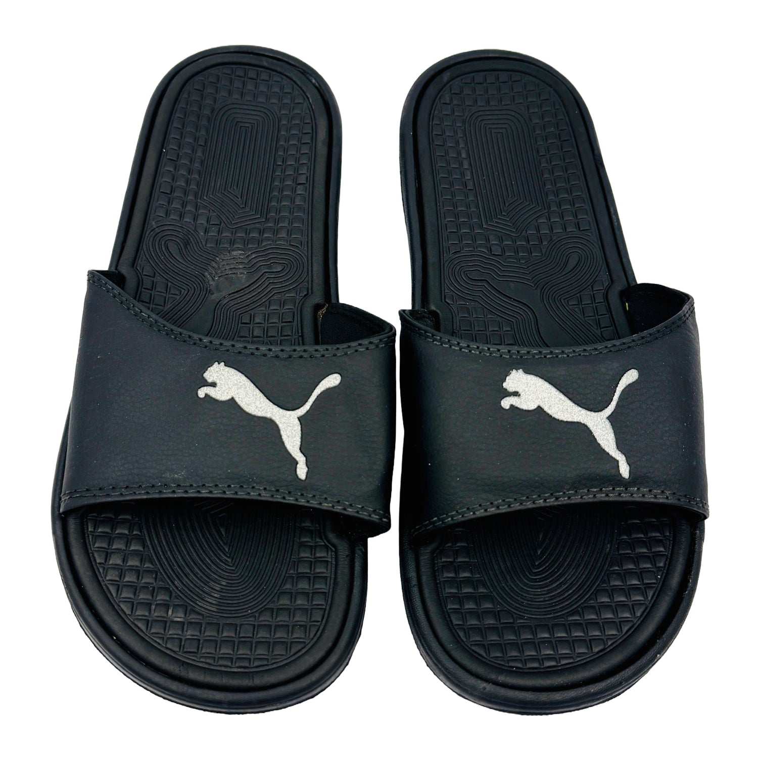 Front image of Puma Cat Sport Glitter Slippers (Size 43/43.5) - 371017_01