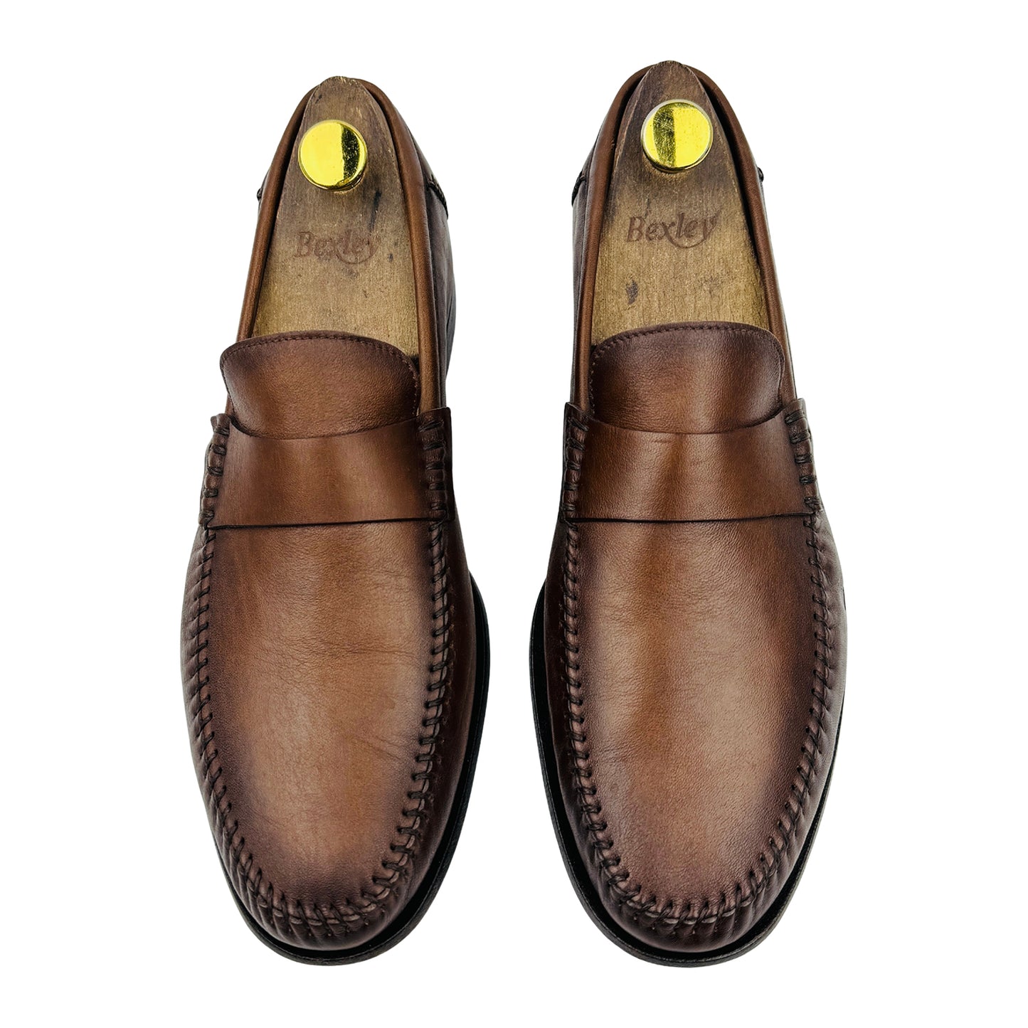 Santoni Paine 'Burnished Brown' Leather Loafers (Size 42.5)