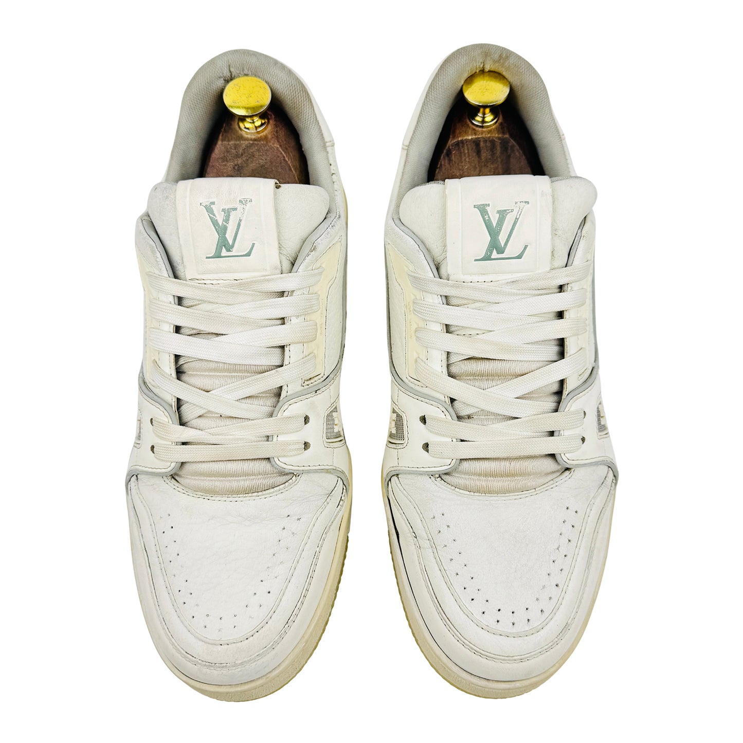 Louis Vuitton Men's White Low Top Trainers (Size 41.5)