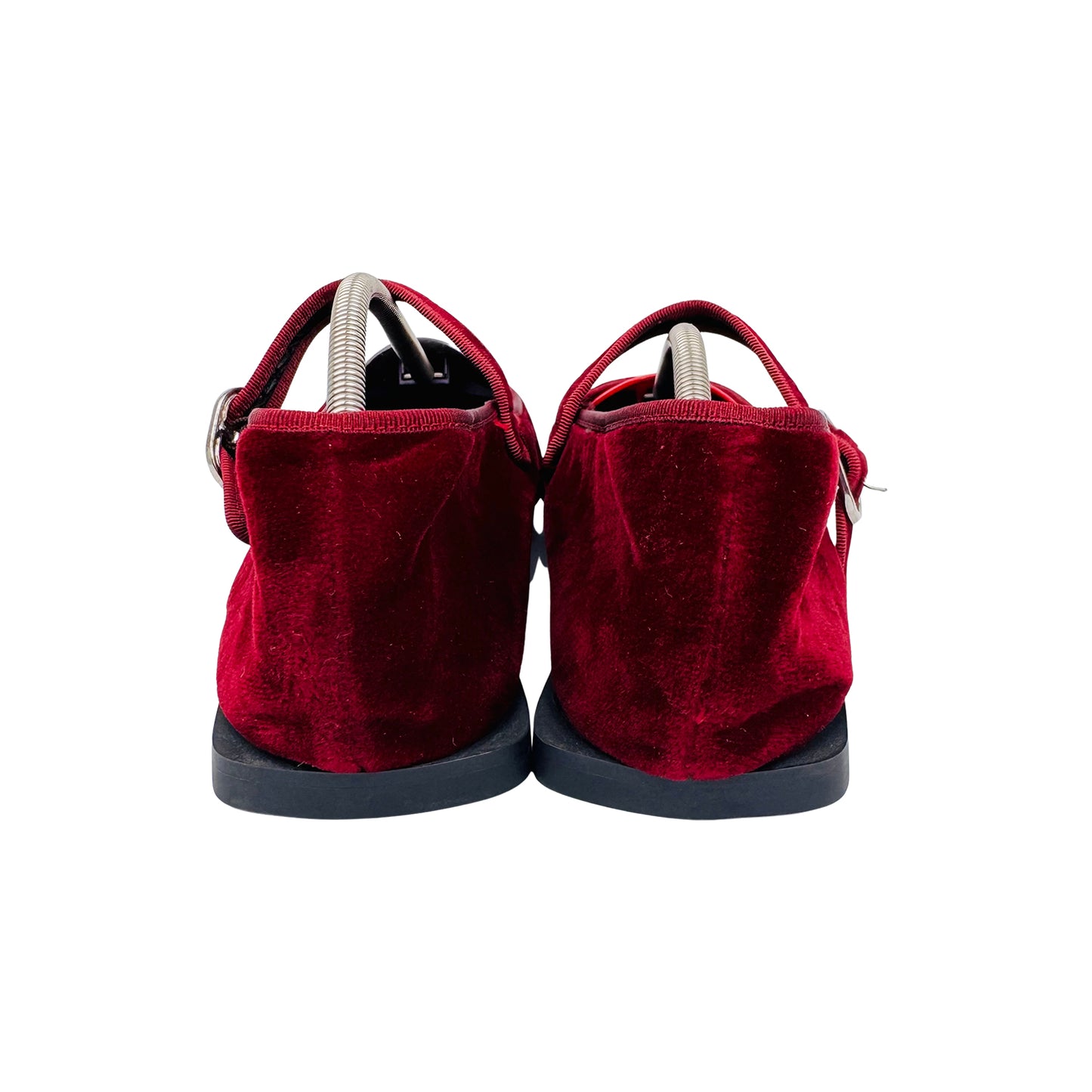 ZARA Velvet Mary Jane Burgundy Shoes (Size 41)