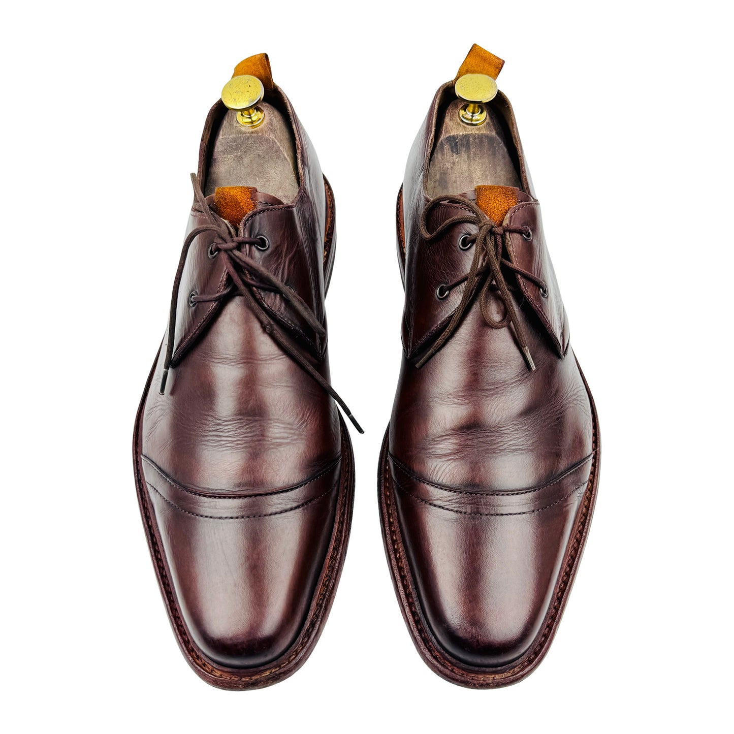 Floris Van Bommel Men's Brown Leather Derby Shoes (Size 42)