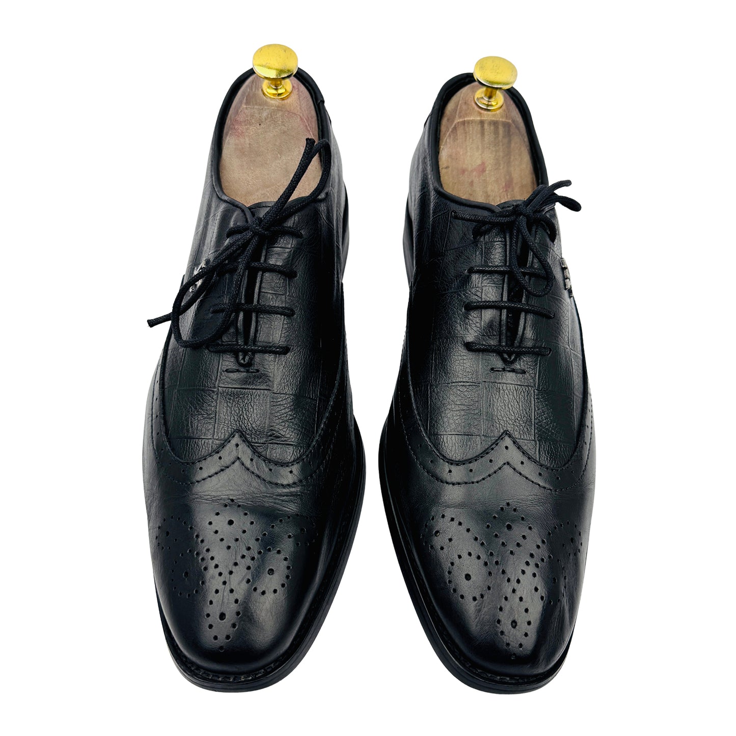 Louis Vuitton Brogue Detailing Wingtip Black Oxfords (Size 42)