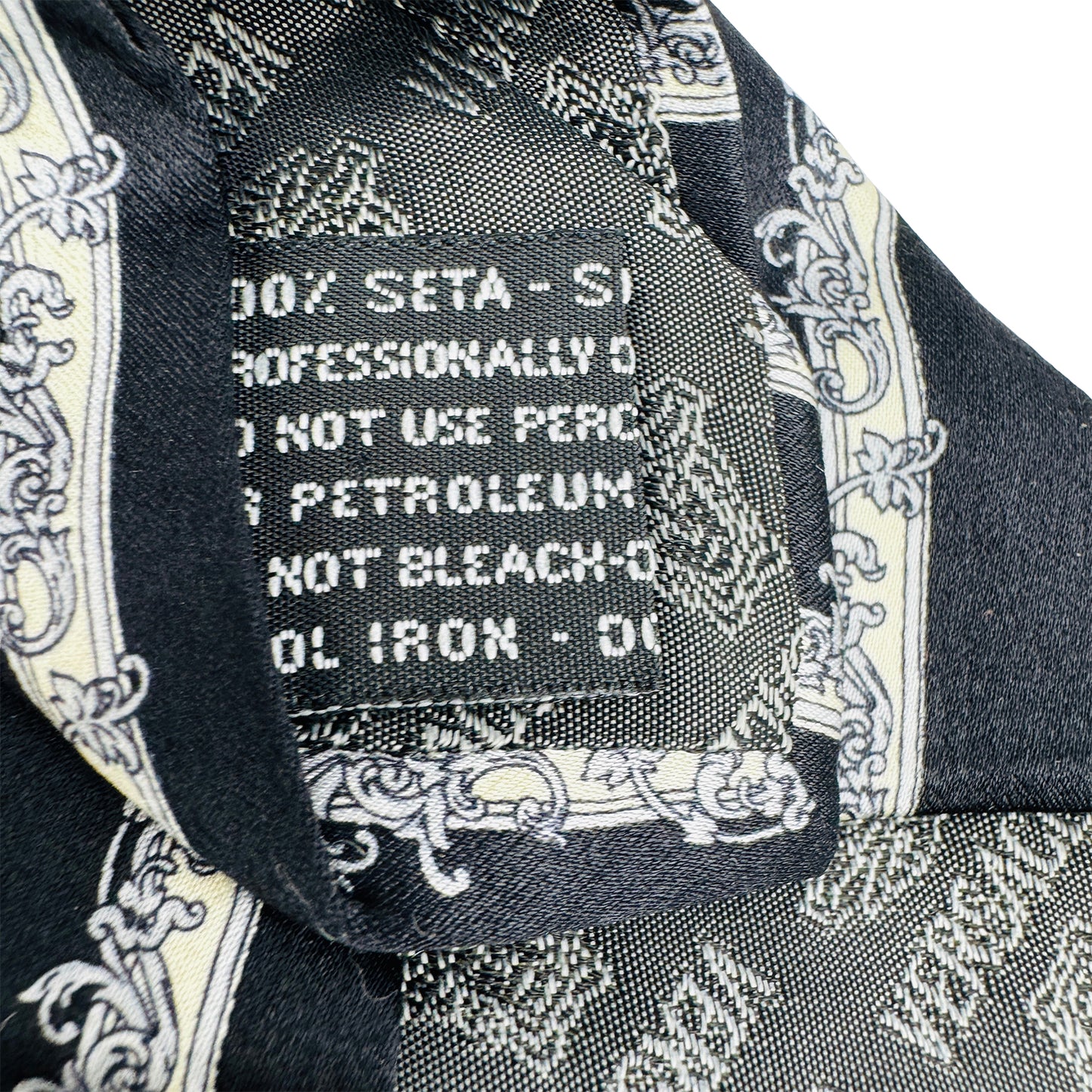 Versace Black 'Diagonal Stripe Pattern' Tie (Size Regular)