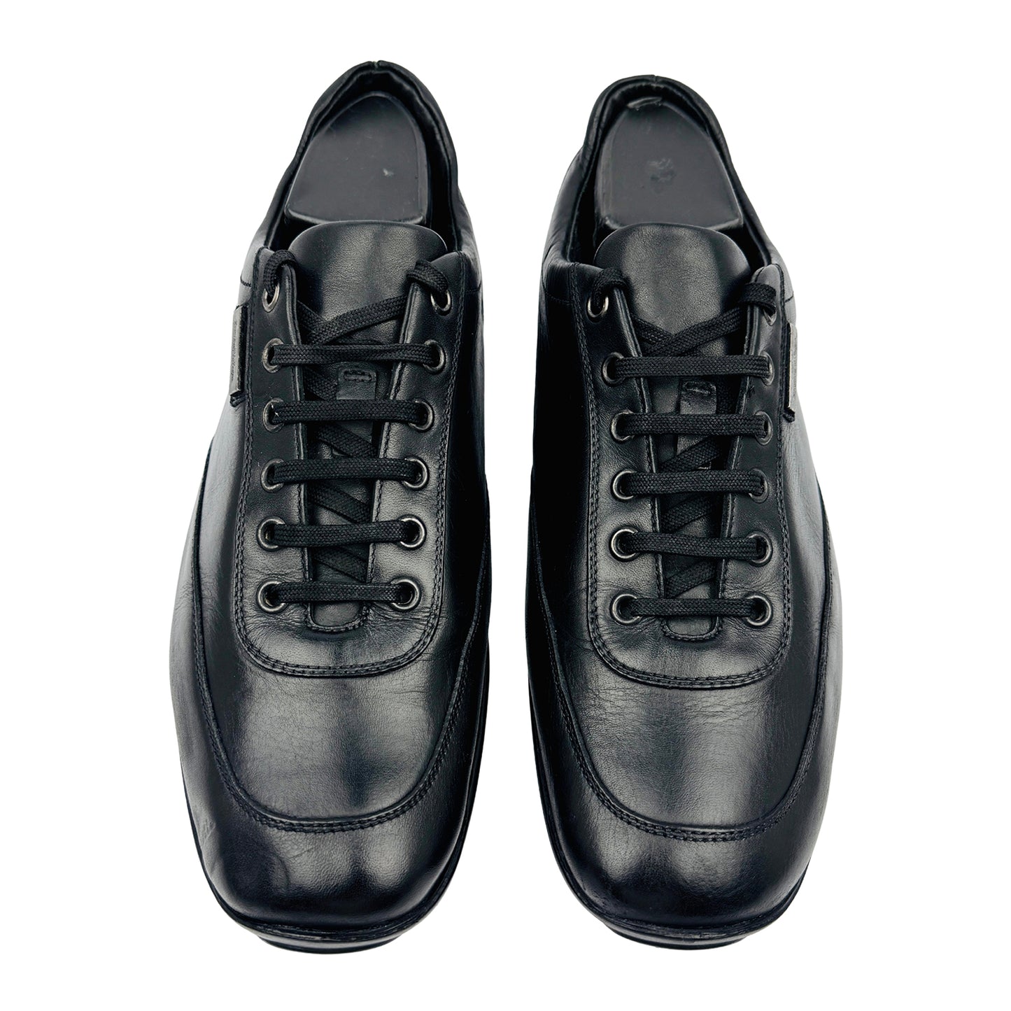 Ermenegildo Zegna Men's Black Leather Sneakers (Size 41/41.5)