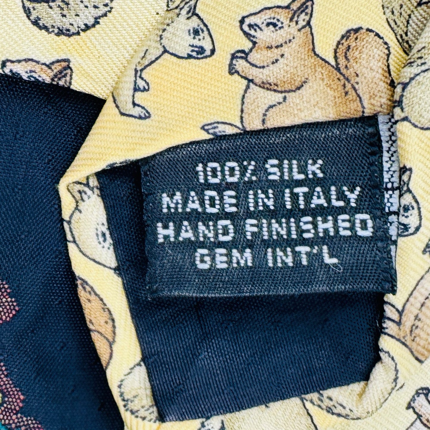 Paolo Gucci Light Yellow 'Squirrel Print' Tie (Size Regular)