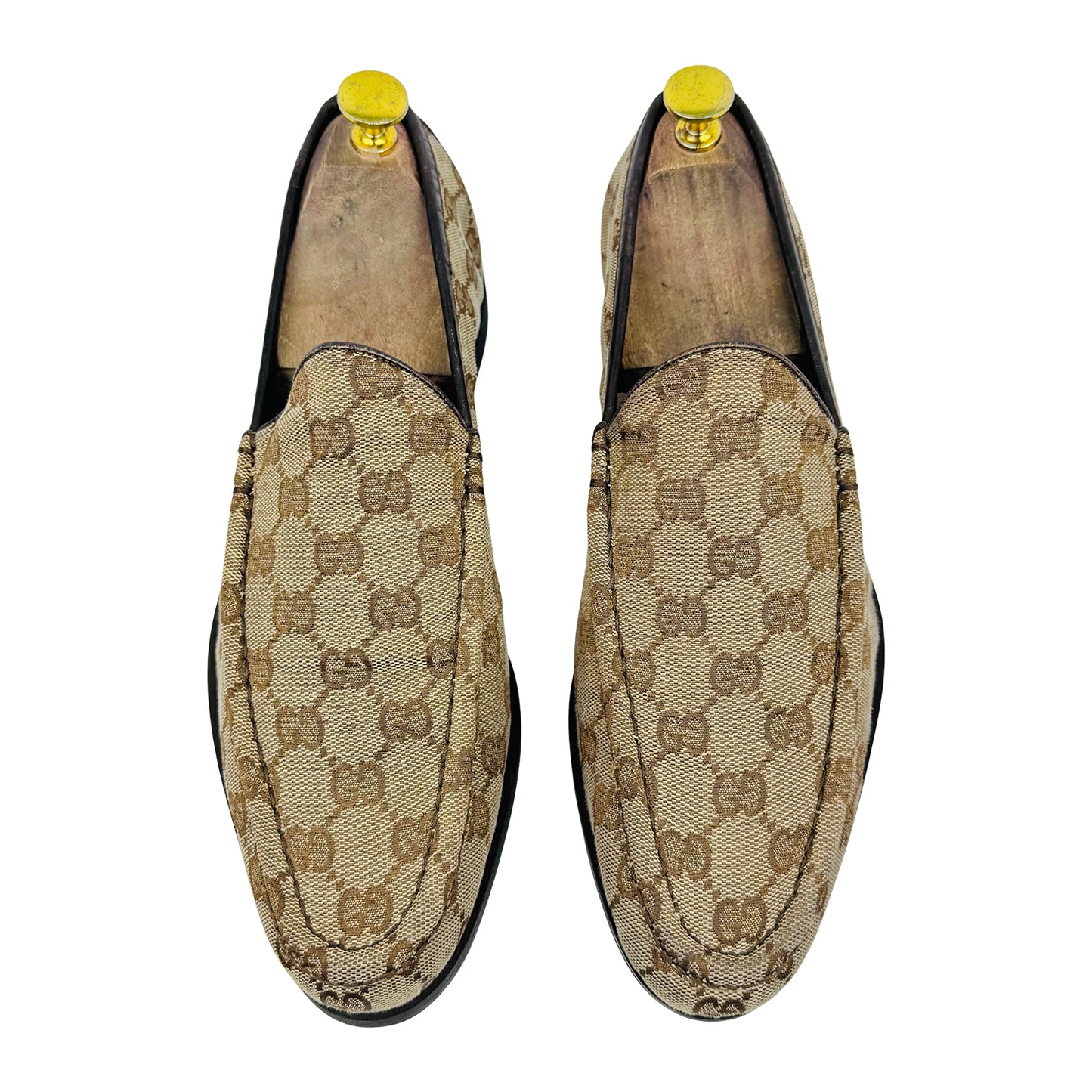 Gucci Men's Beige GG Canvas Loafers (Size 42)