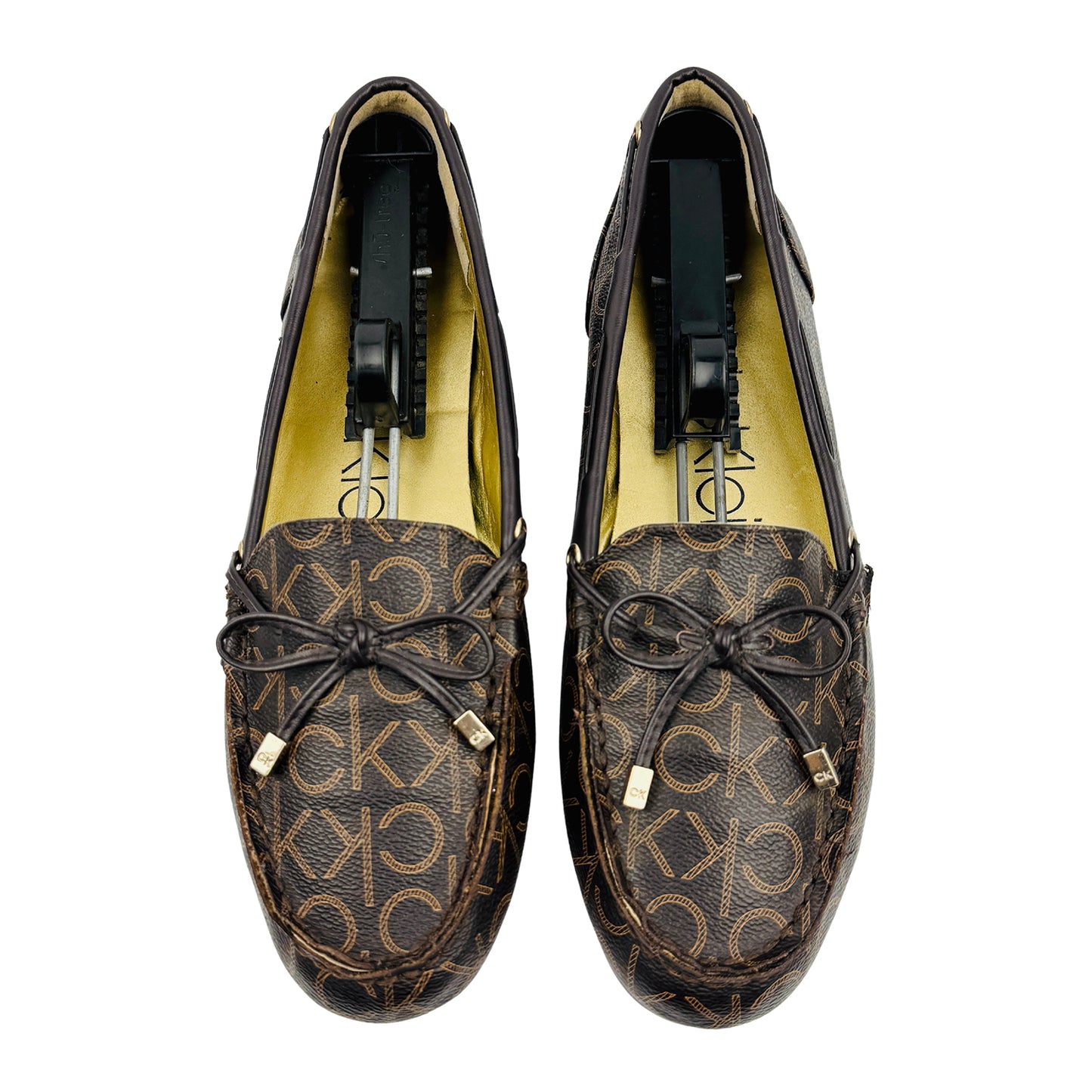 Calvin Klein Linca Monogram Leather Loafers (Size 40)