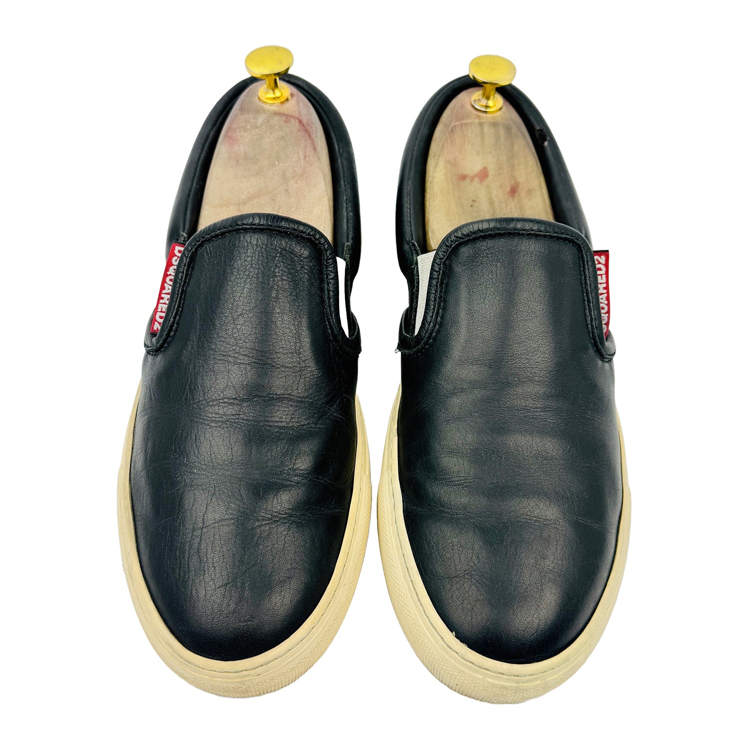 Front image of Dsquared2 Men's Black Slipon Sneakers (Size 41/41.5)
