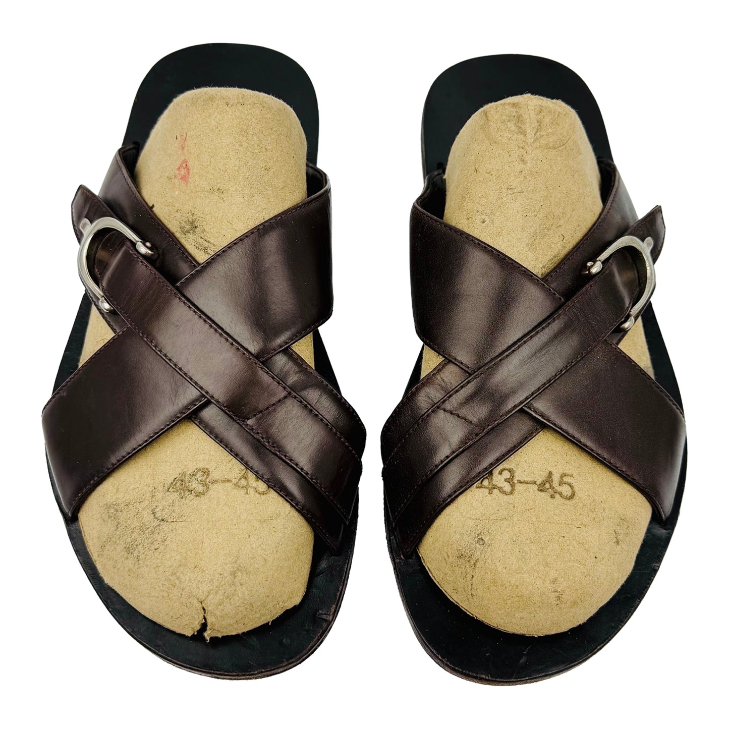 Gucci Brown Cross-Strap Sandal Slippers (Size 40)