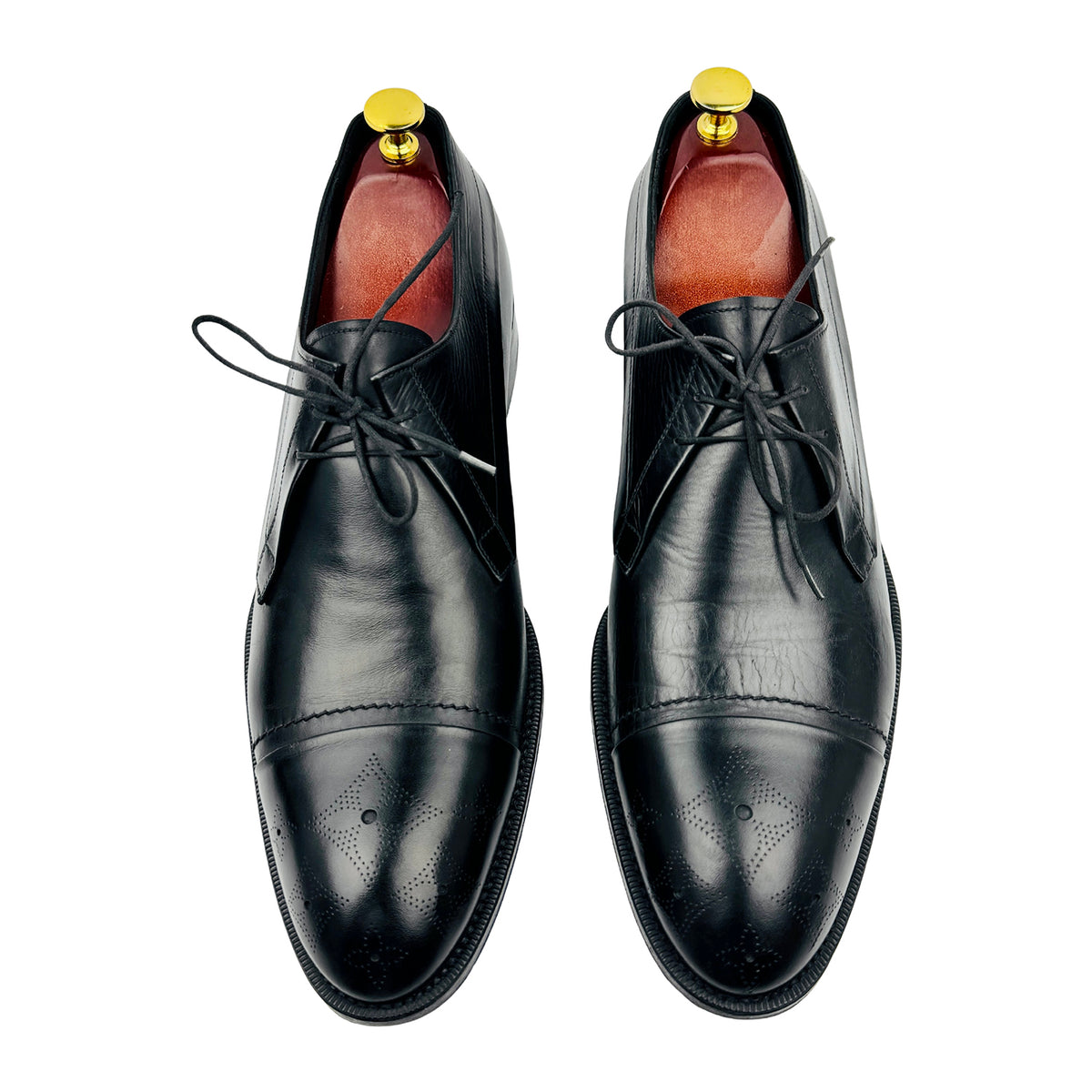 Louis Vuitton Men's Black Leather Oxford Shoes (Size 44/44.5)