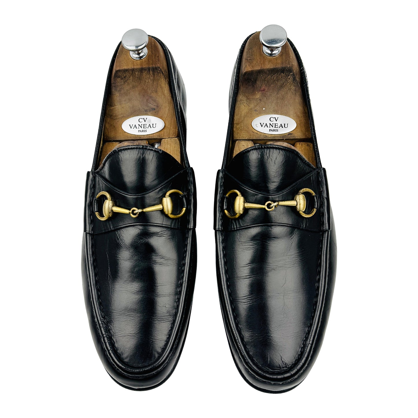 Gucci Men's Black Leather Horsebit Loafers (Size 44/44.5)