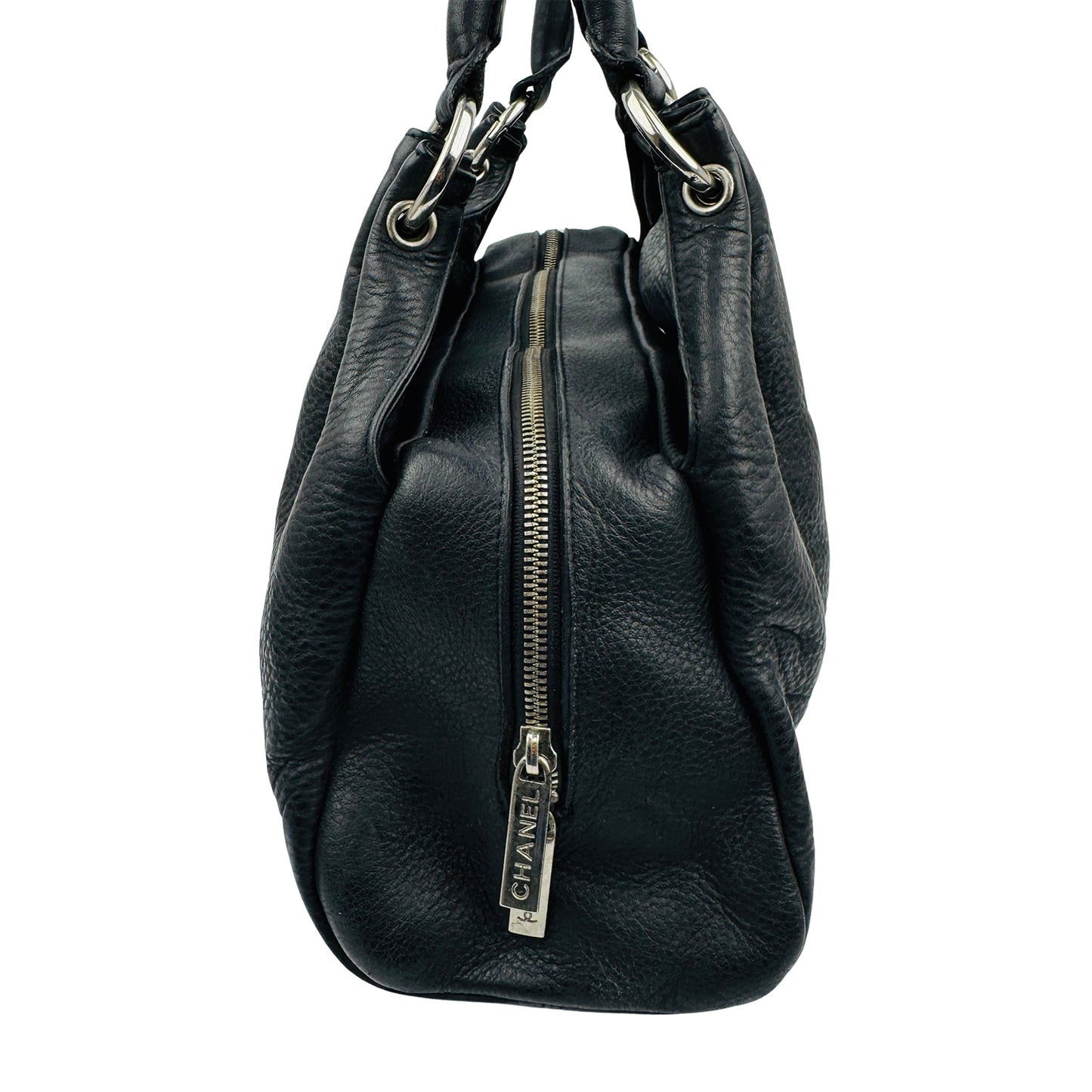 Chanel CC Cup Black Cavier Leather Tote Bag