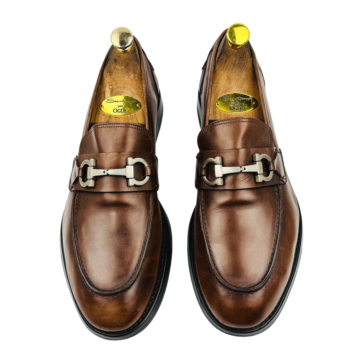 Salvatore Ferragamo Brown Gancini Bit Loafers (Size 44) - L0 70093