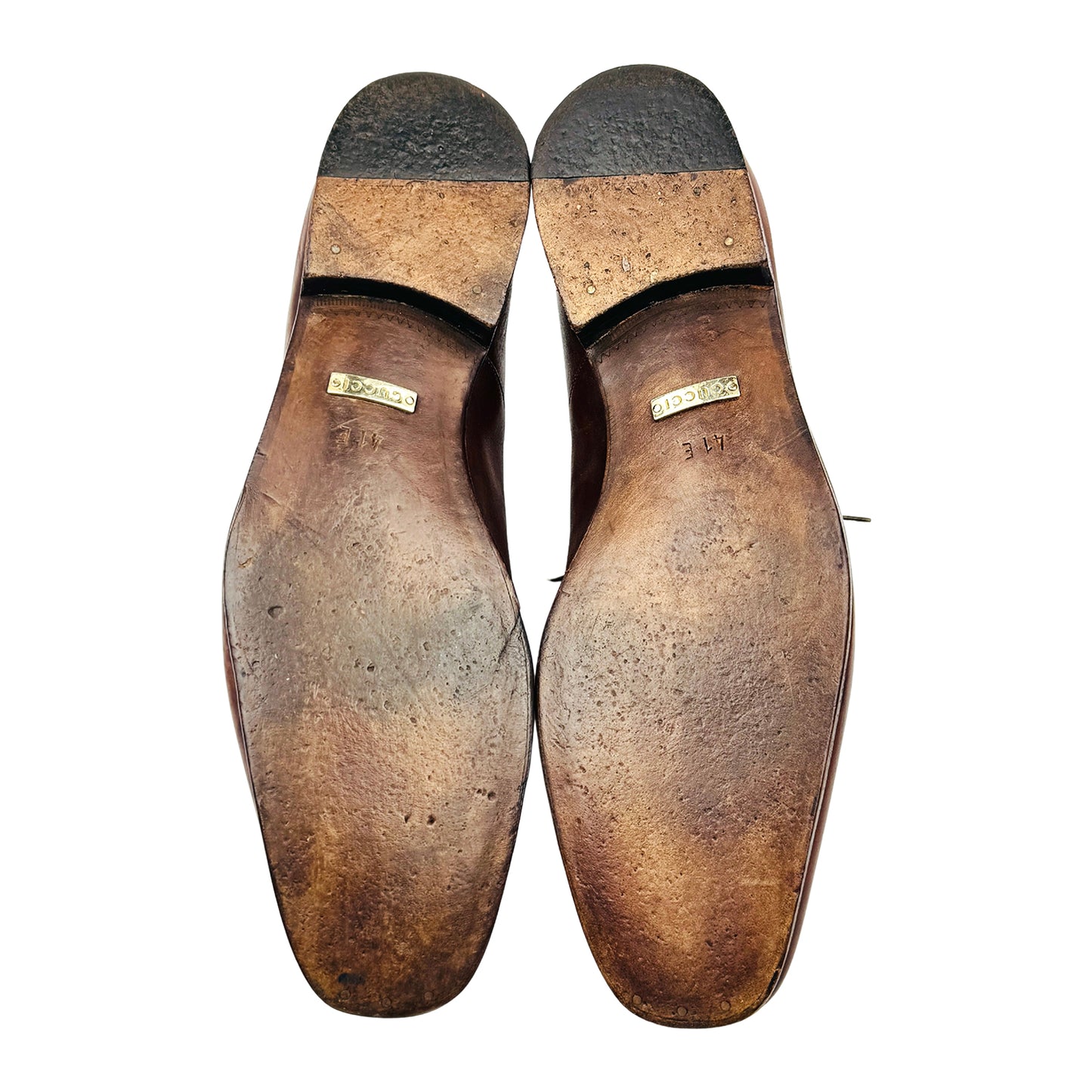 Gucci Burnished Brown Leather Italian Oxfords (Size 41.5)