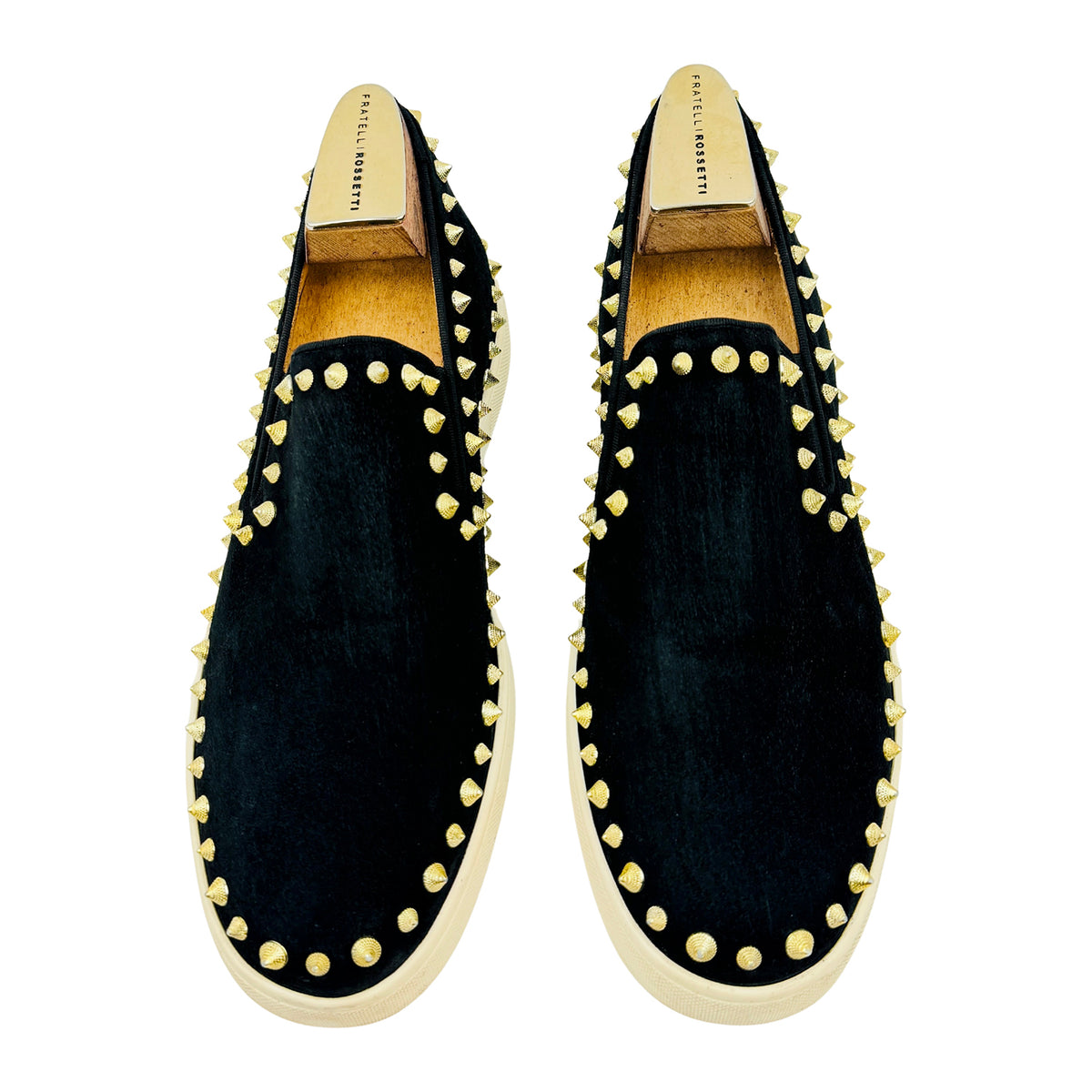 Christian Louboutin Pik Boat Black Spikes Shoes (Size 44)