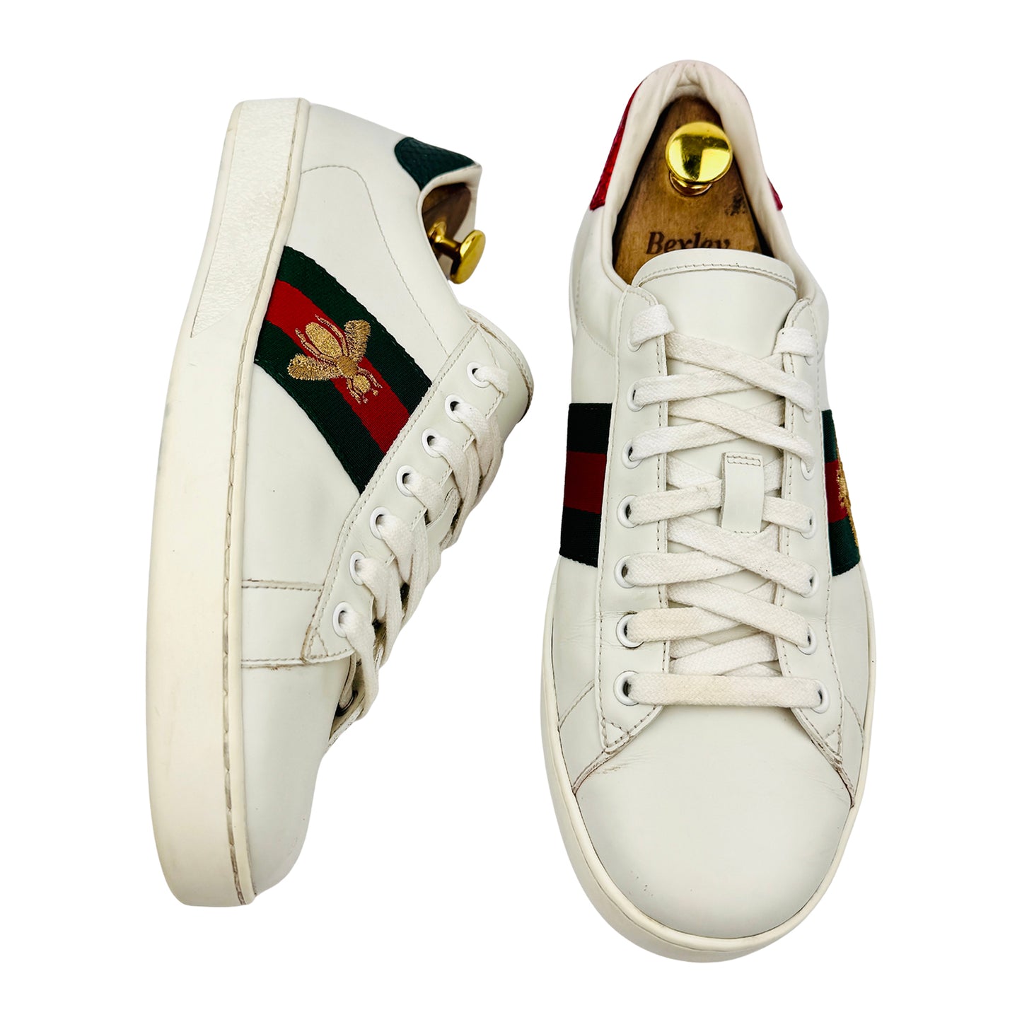 Gucci Ace 'Bee Embroidered' White Sneakers (Size 43/43.5) - 429446