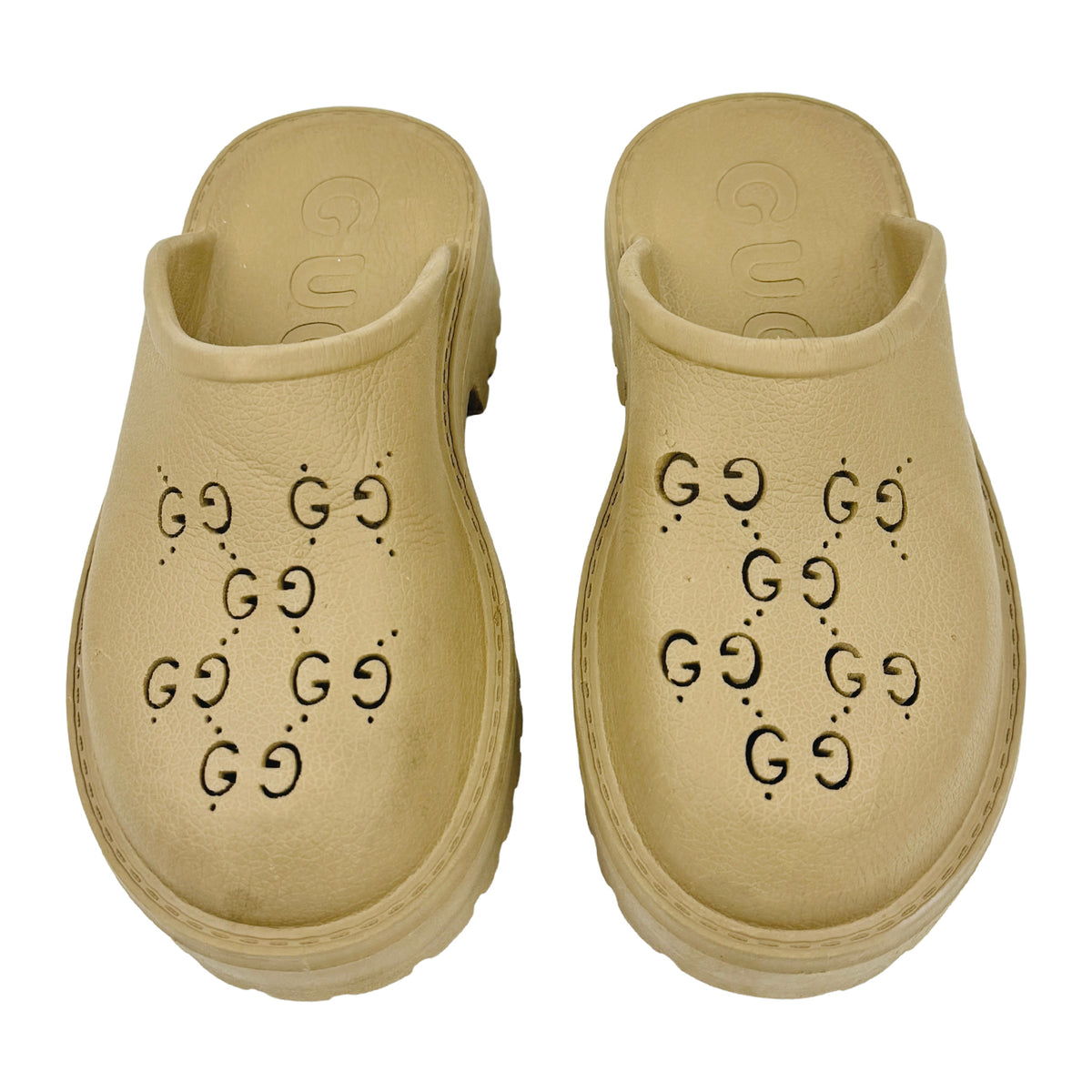 Gucci Platform Perforated G Slides (Size 39) - 663577 JFB00 9022