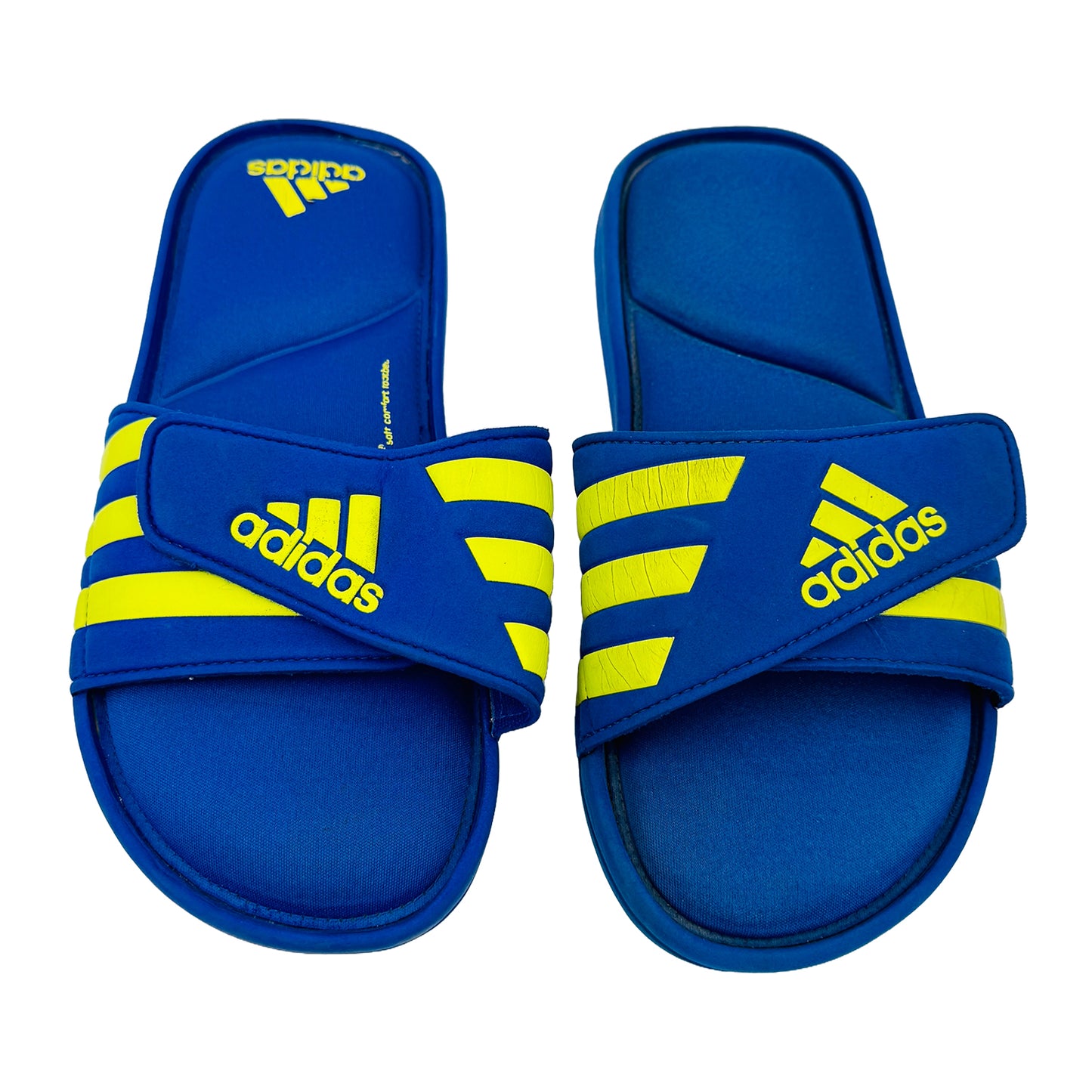 Front image of Adidas Adissage Blue Slippers (Size 37) - B27954