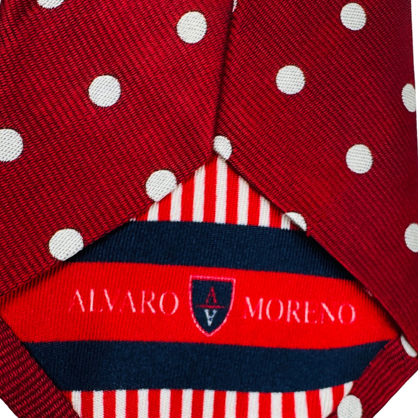 A&D Red 'White Polka Dots' Tie (Size Slim Fit)