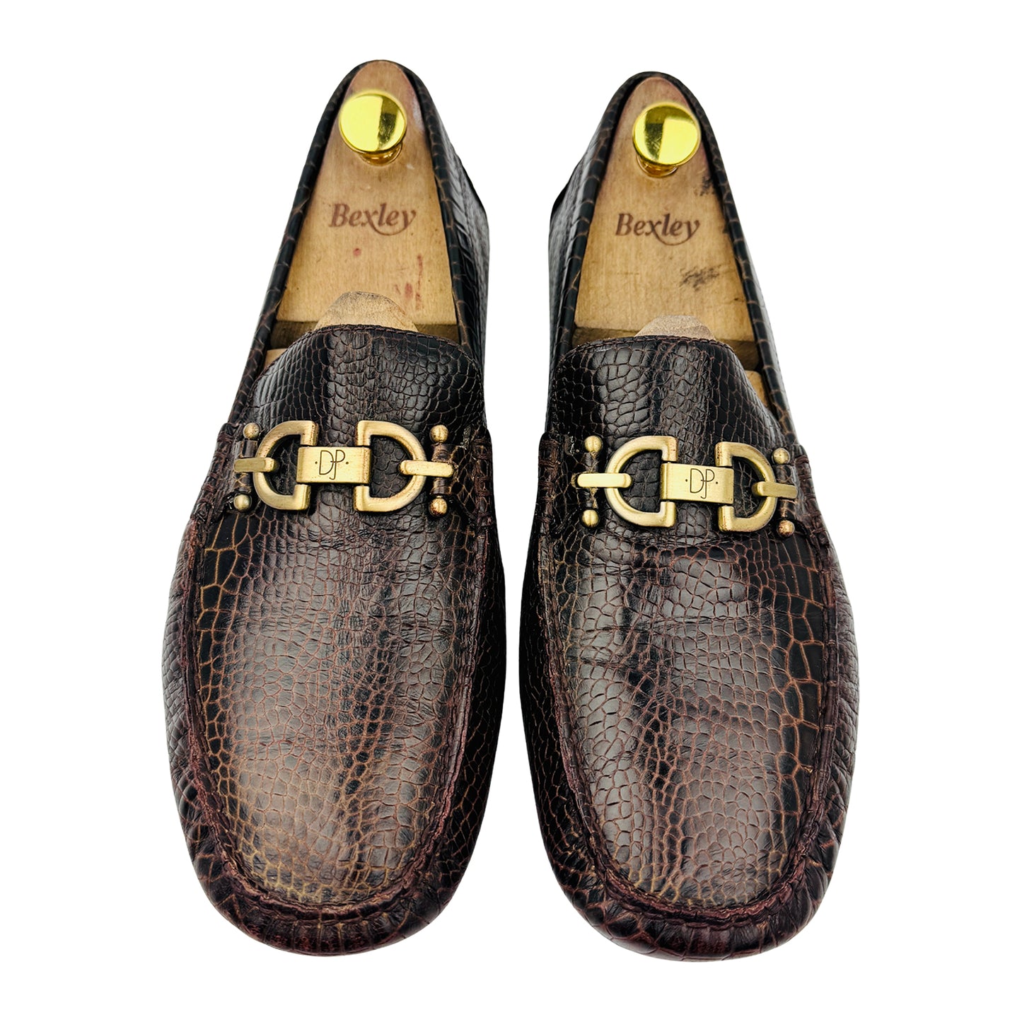 Donald J Pliner Croc-Embossed Espresso Loafers (Size 43.5/44)