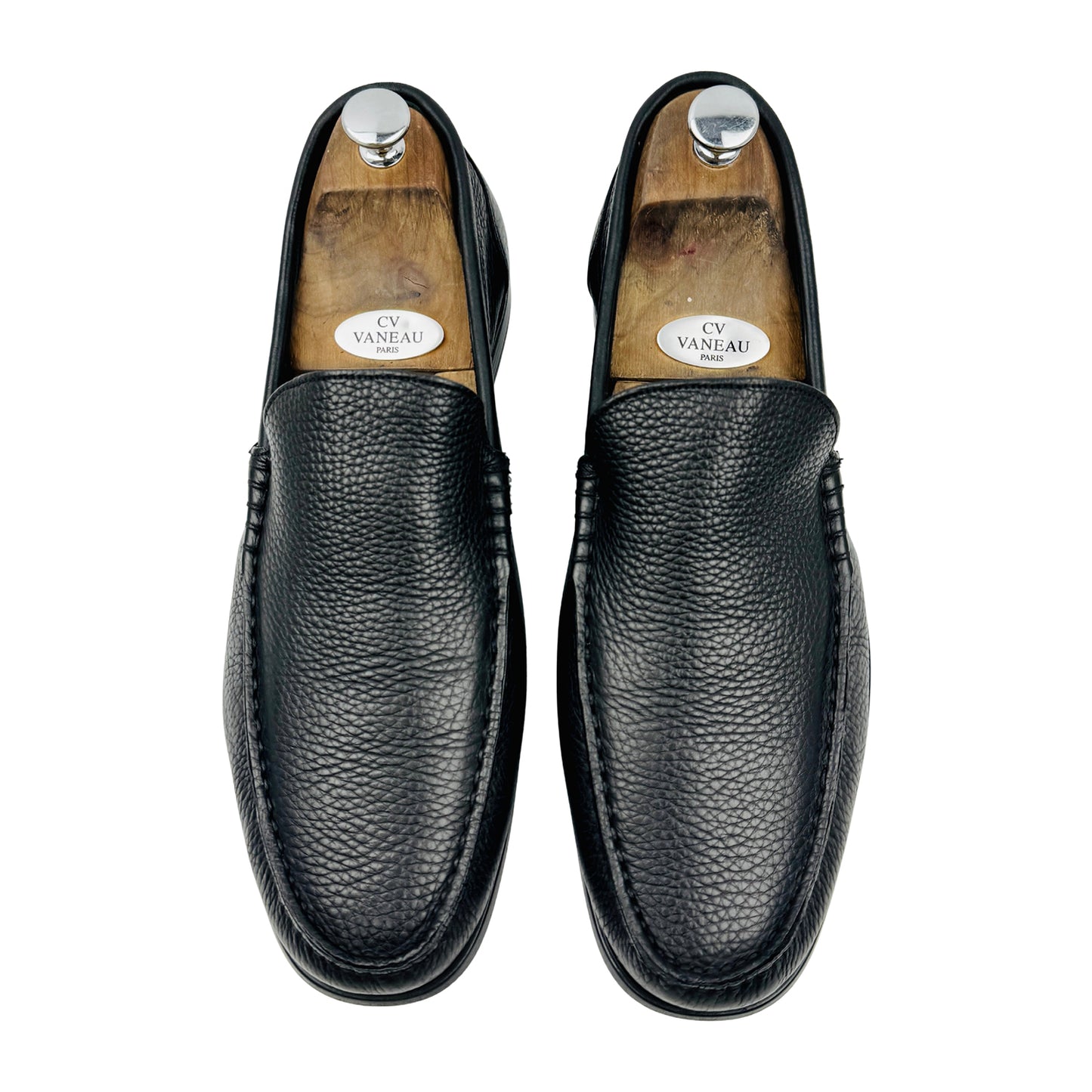 Bally Men's Black Pebbled Leather Loafers (Size 44)