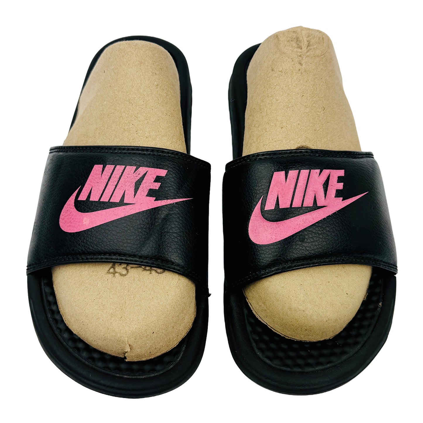 Front image of Nike Benassi JDI Black Slides (Size 40.5) - 343881-061