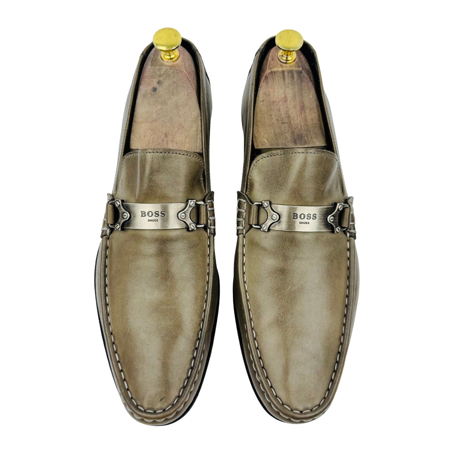 Boss Men's 'Olive-Taupe' Loafers (Size 43)