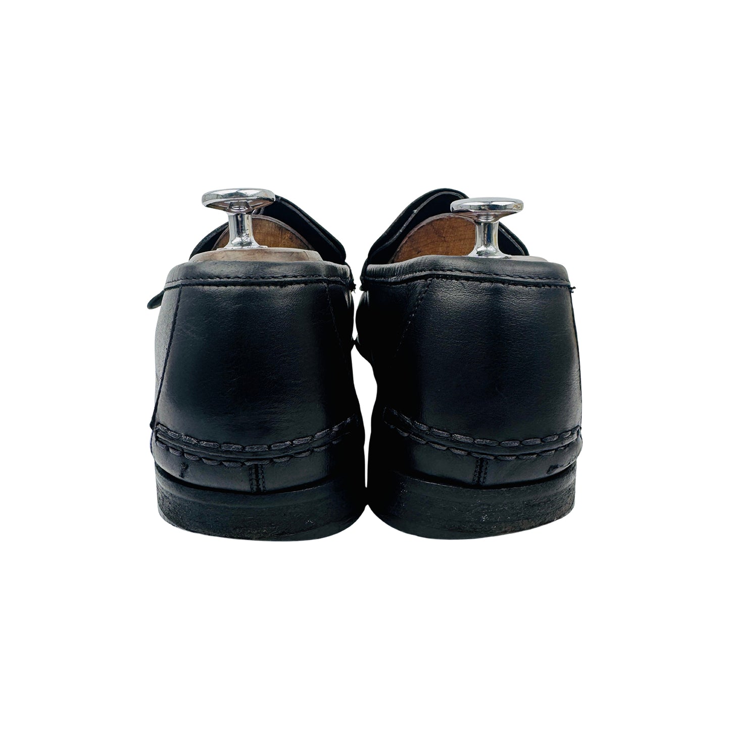 Salvatore Ferragamo Black Leather Buckle Loafers (Size 44)