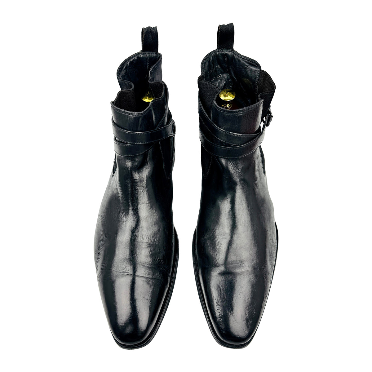 Hugo Boss Black Leather Buckle Ankle Boots (Size 44/44.5)
