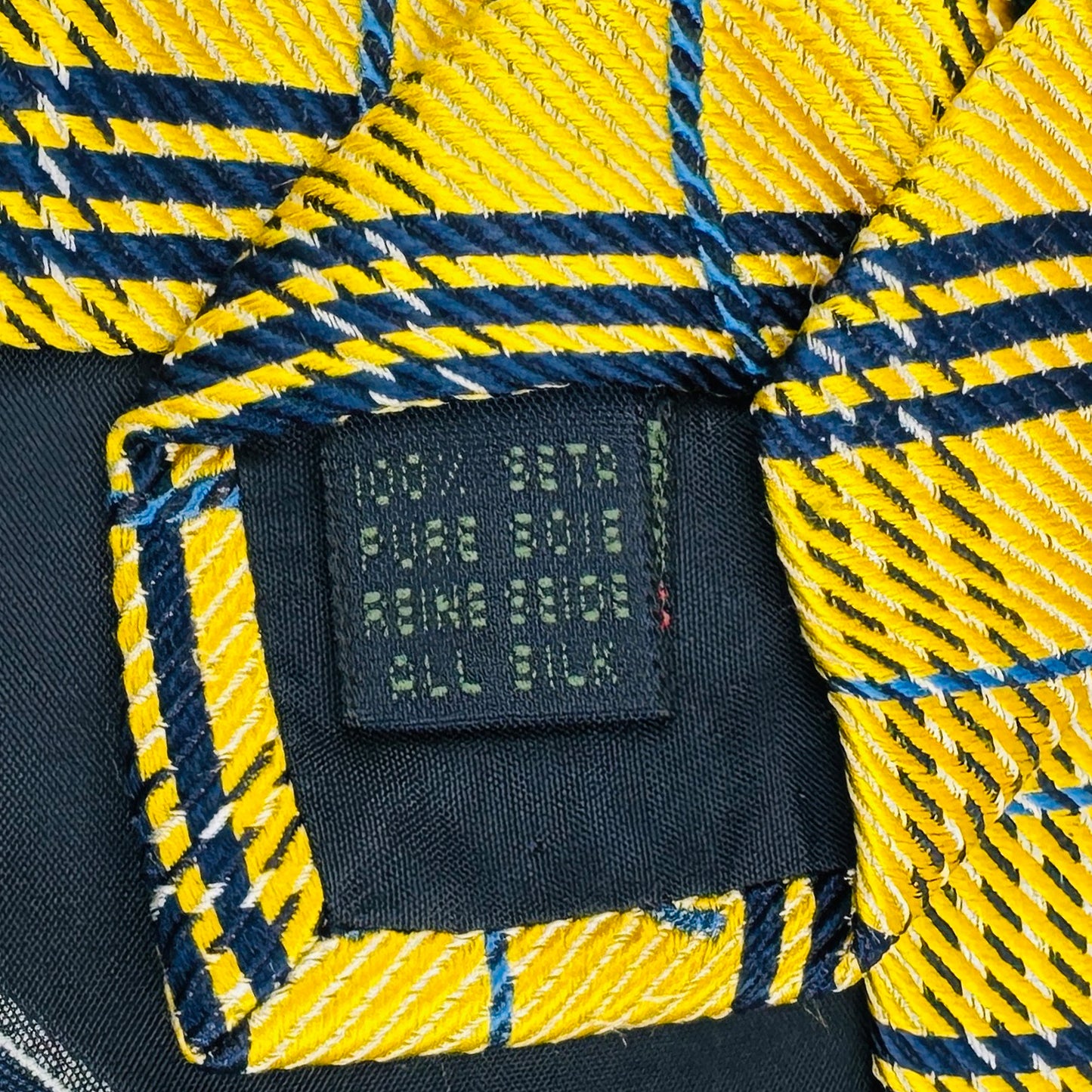 Franco Bassi Yellow 'Plaid Pattern' Silk Tie (Size Regular)