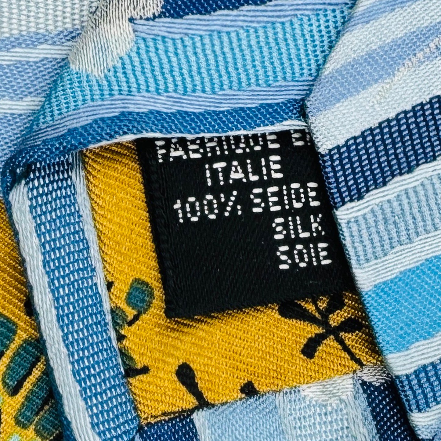 Kenzo Light Blue 'Striped Floral Pattern' Tie (Size Regular)
