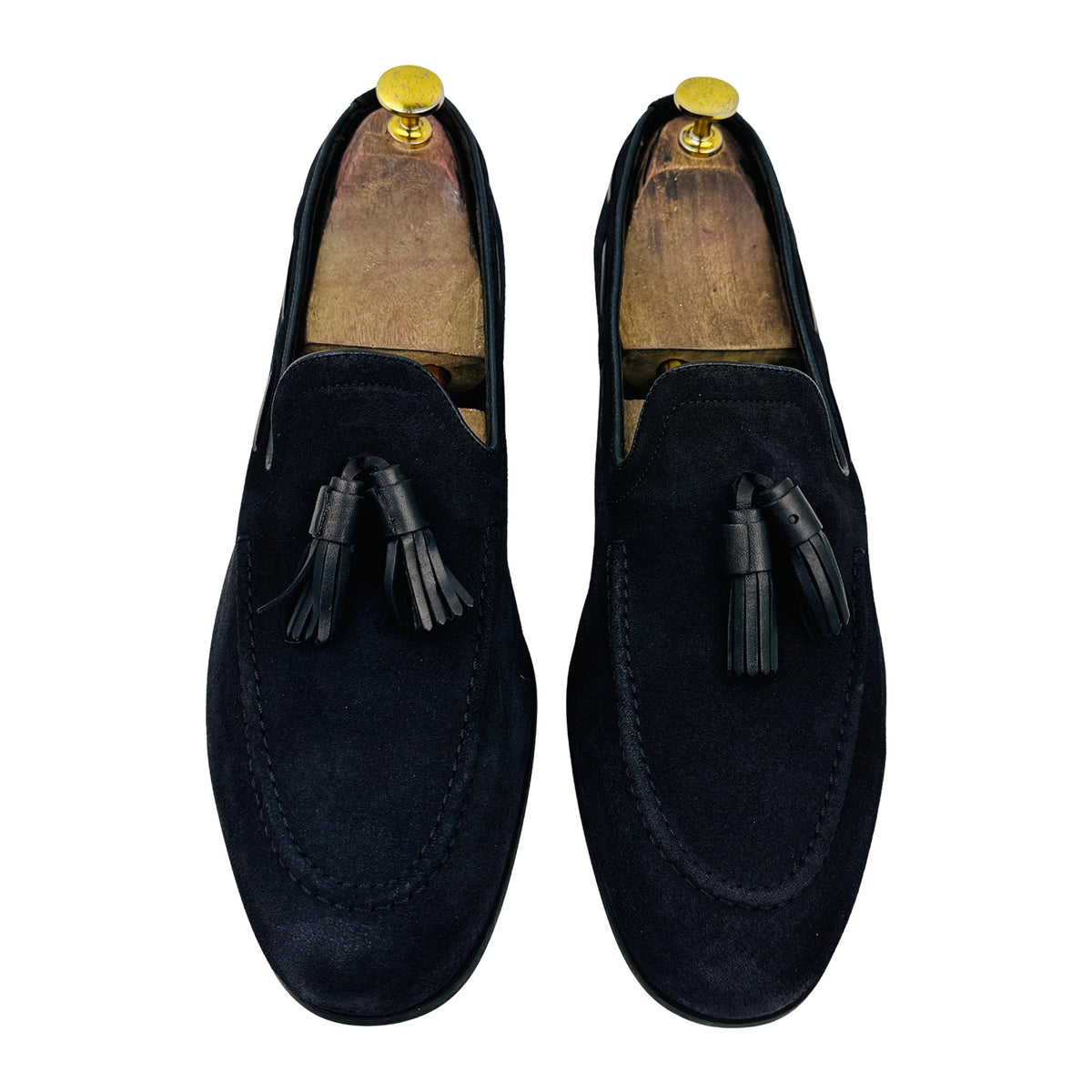 Zara Dark Navy Suede Tassel Loafers (Size 43)