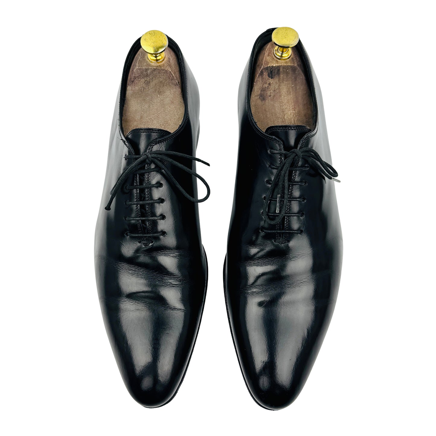 Dior Men's Black Wholecut Leather Oxfords (Size 42)