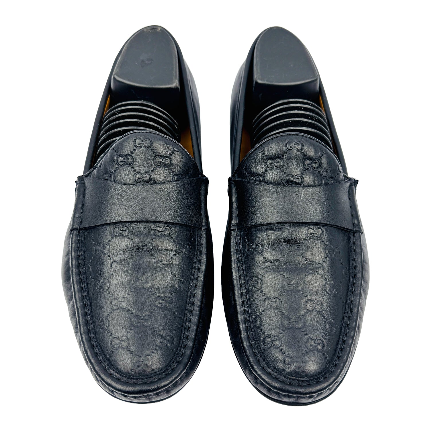 Front image of Gucci Men's Micro Sima Black Loafers (Size 41.5/42) - 466904-A9LF0-4009