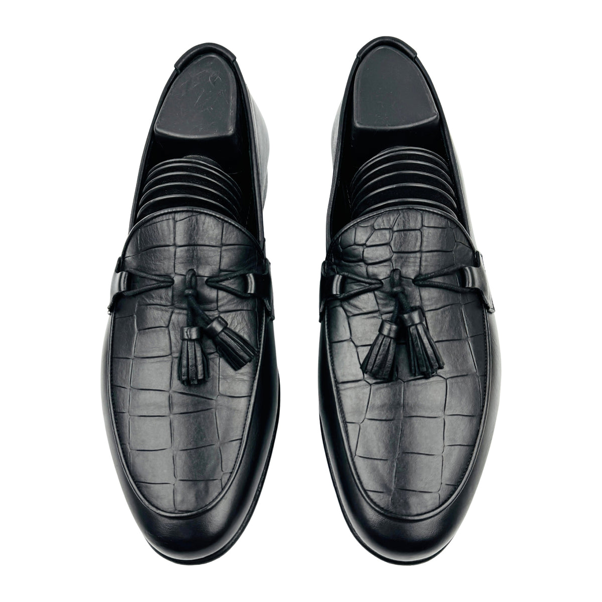Tom Ford Crocodile-Pattern Leather Tassel Loafers (Size 40/40.5)