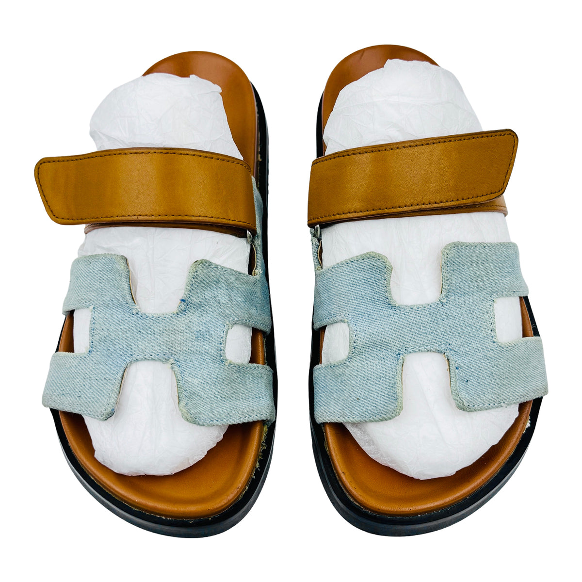 Hermes Chypre 'Bleu Clair' Sandal Slides (Size 38) - H231125Z CB