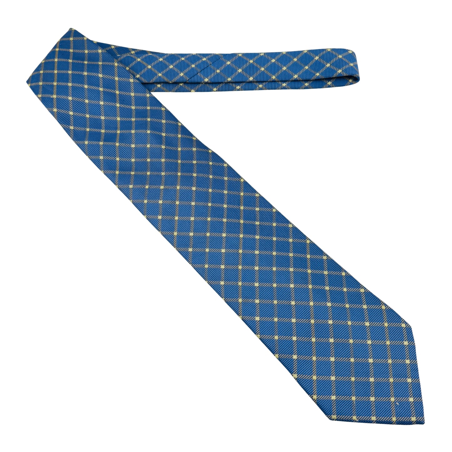 Gucci Blue 'Check Pattern' Tie (Size Regular)