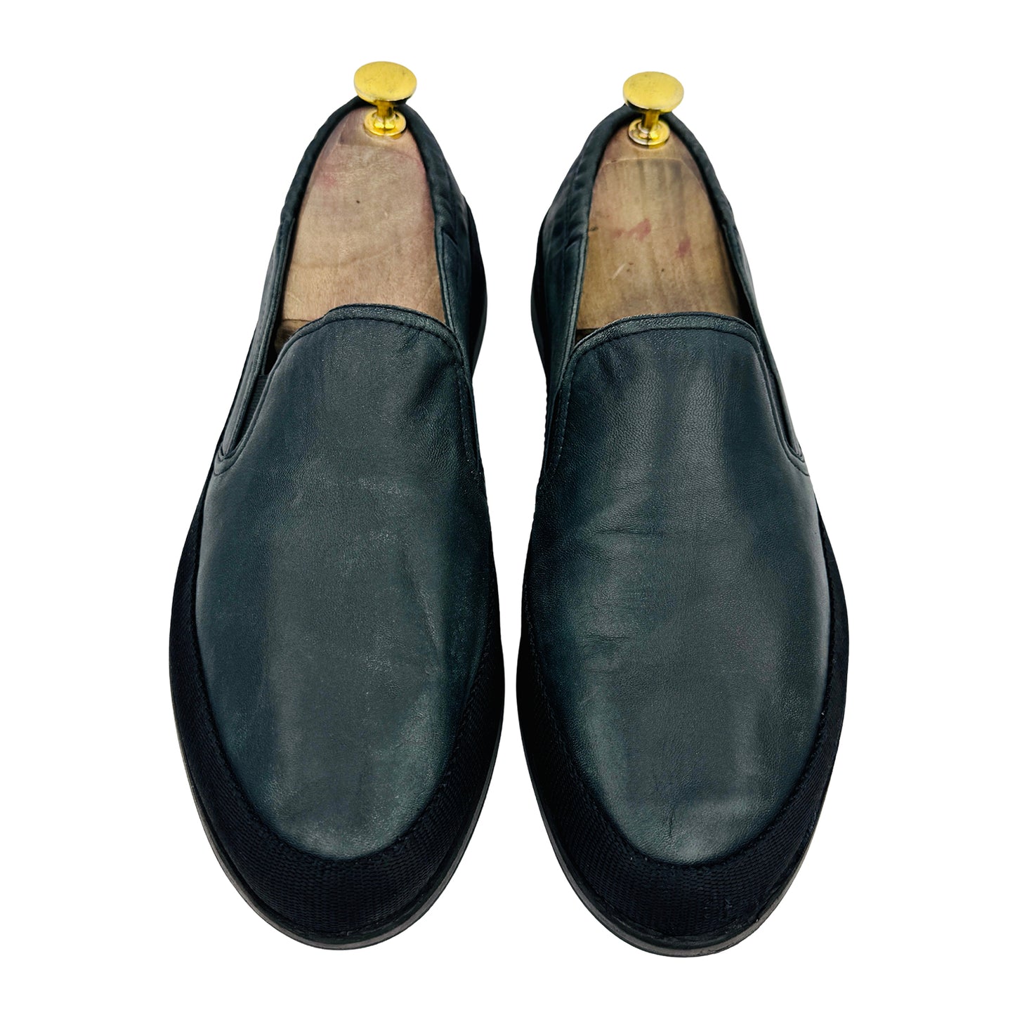 Prada Men's Casual Two Tone Leather Slipons (Size 42.5/43)