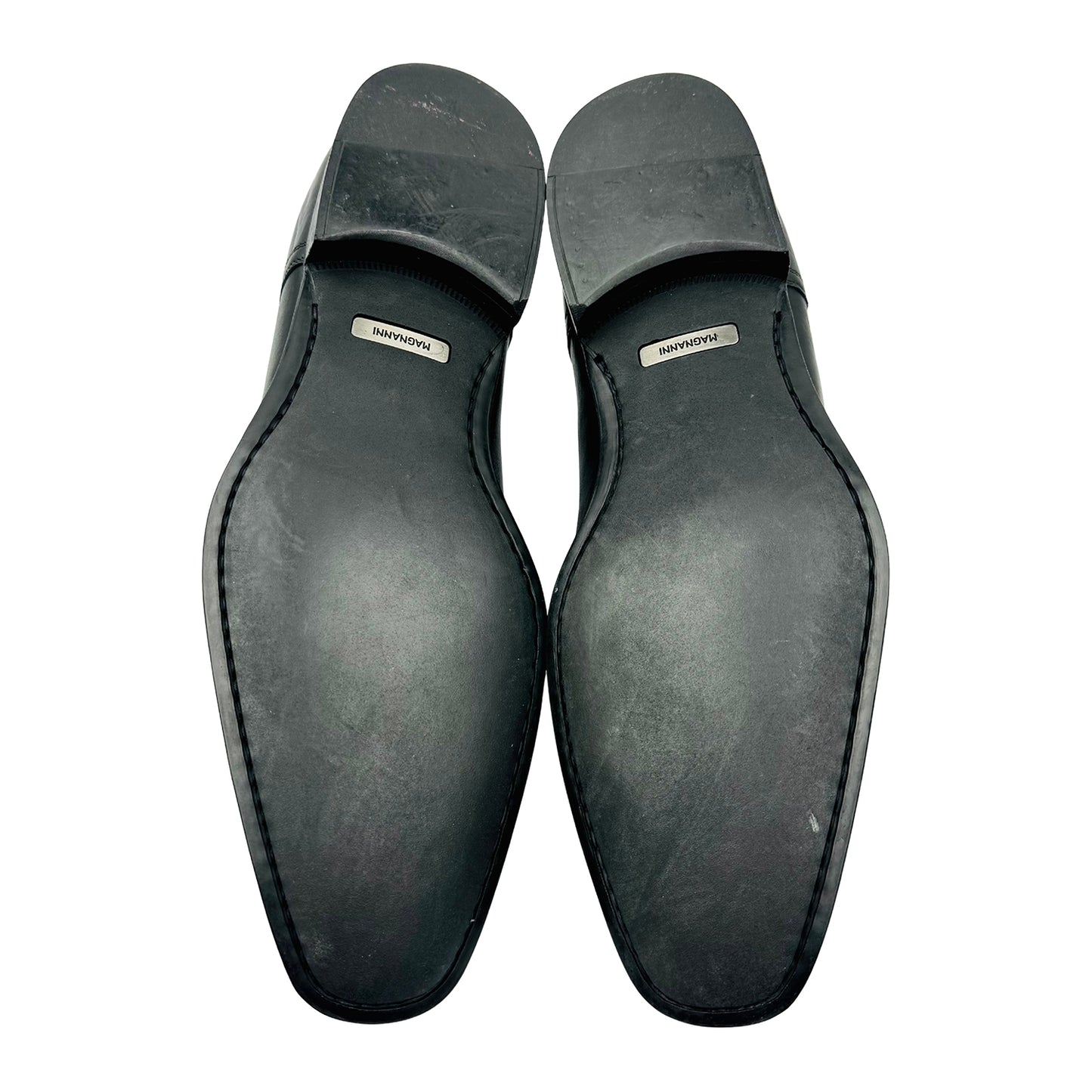 Magnanni Men's Black Leather Derby Shoes (Size 45)