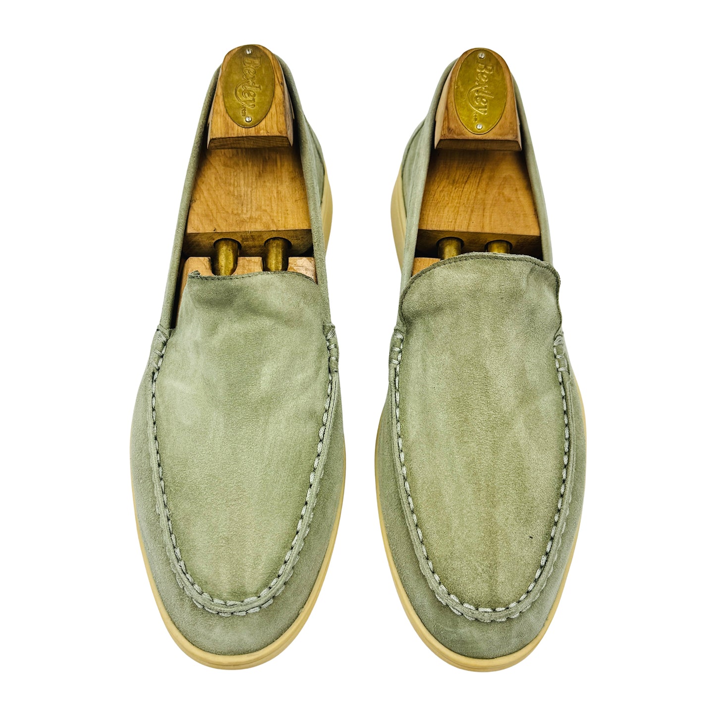 Loro Piana Summer Walk 'Sage Green' Loafers (Size 40) - H 38067