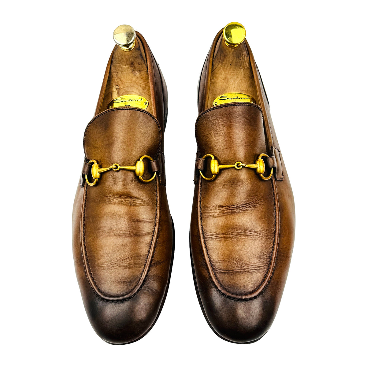 Gucci Jordaan Leather Horsebit Loafers (Size 44)