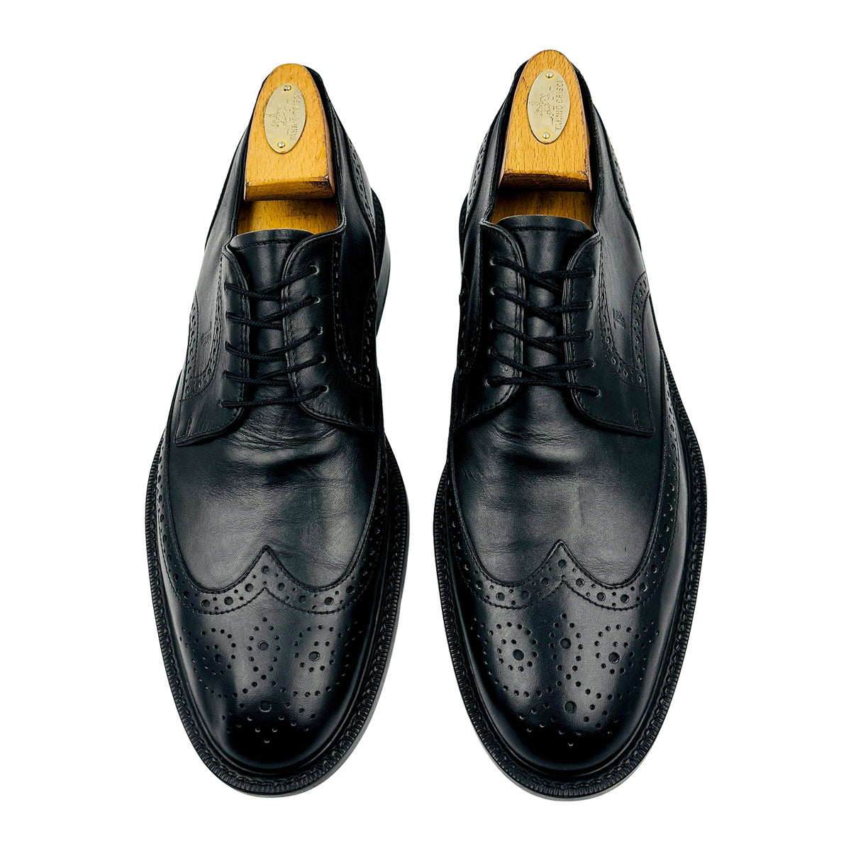 Tods Black Leather Wingtip Brogue Derby Shoes (Size 41.5)