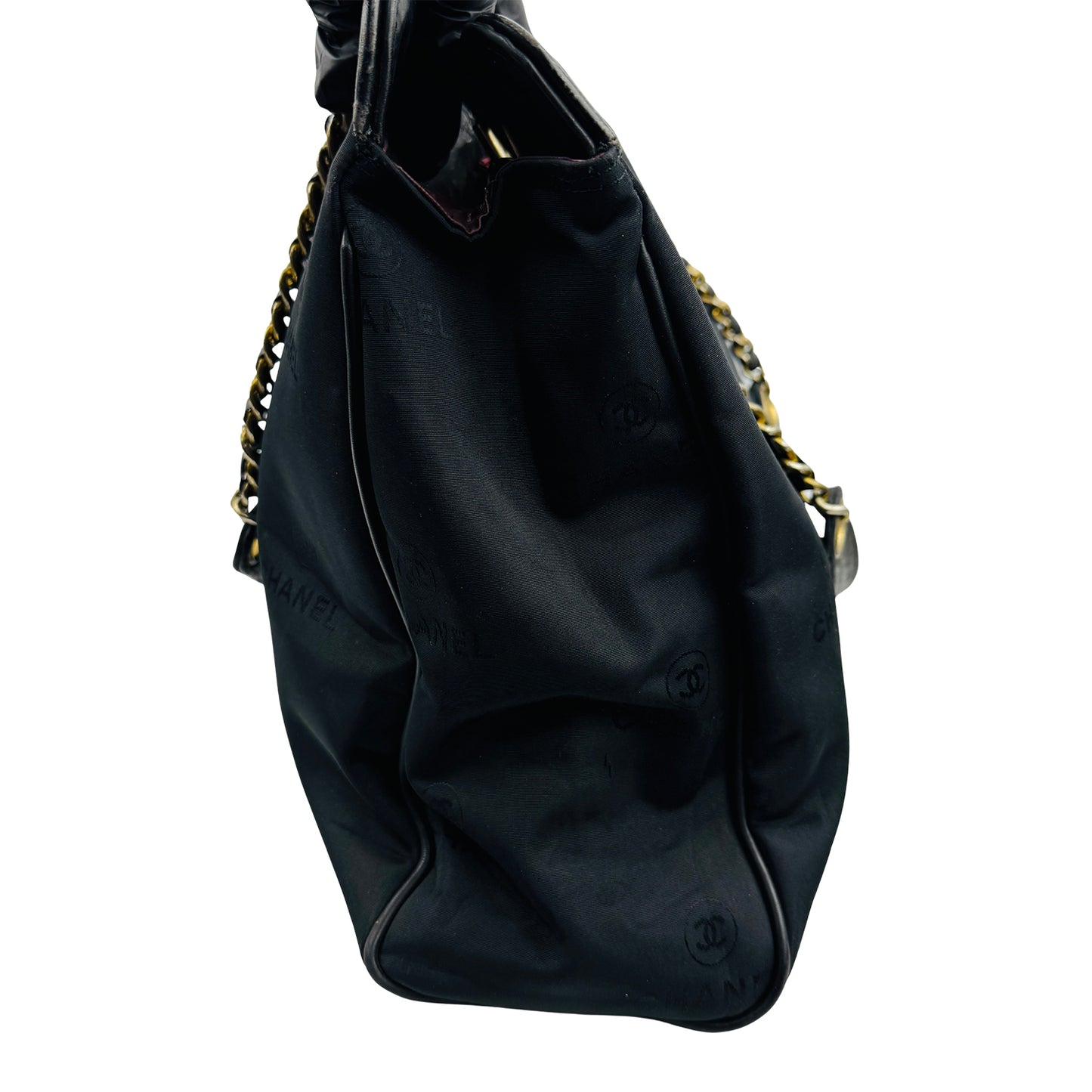 Chanel CC Black Jacquard Nylon French Made Handbag